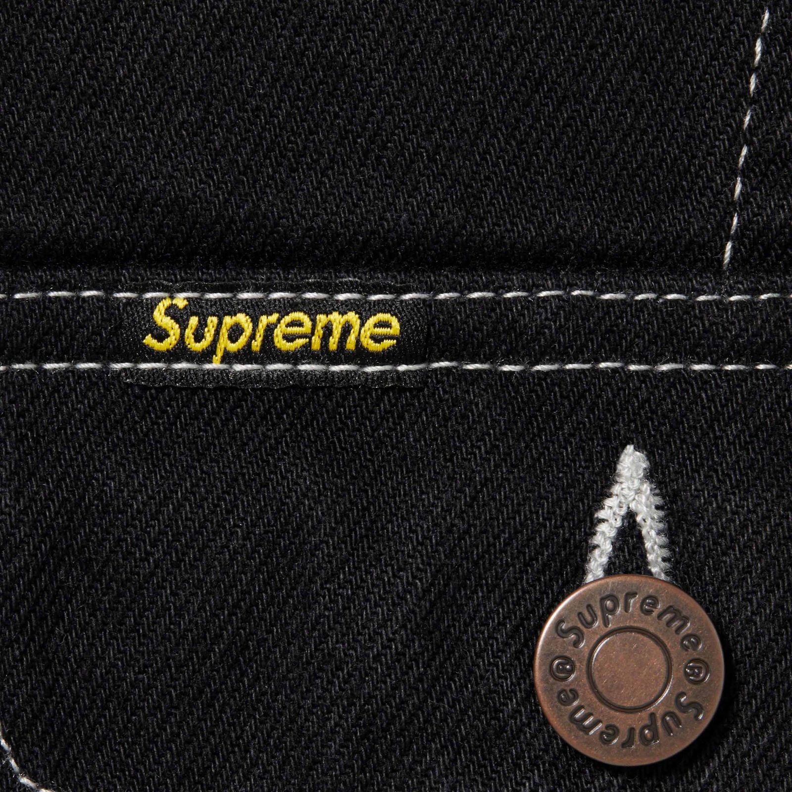 Radial Embroidered Denim Trucker Jacket
