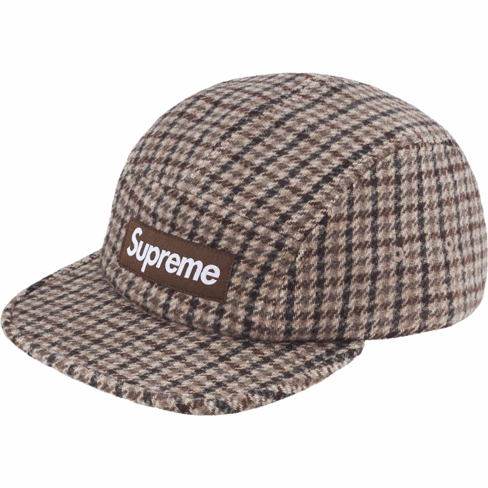 Houndstooth Wool Camp Cap