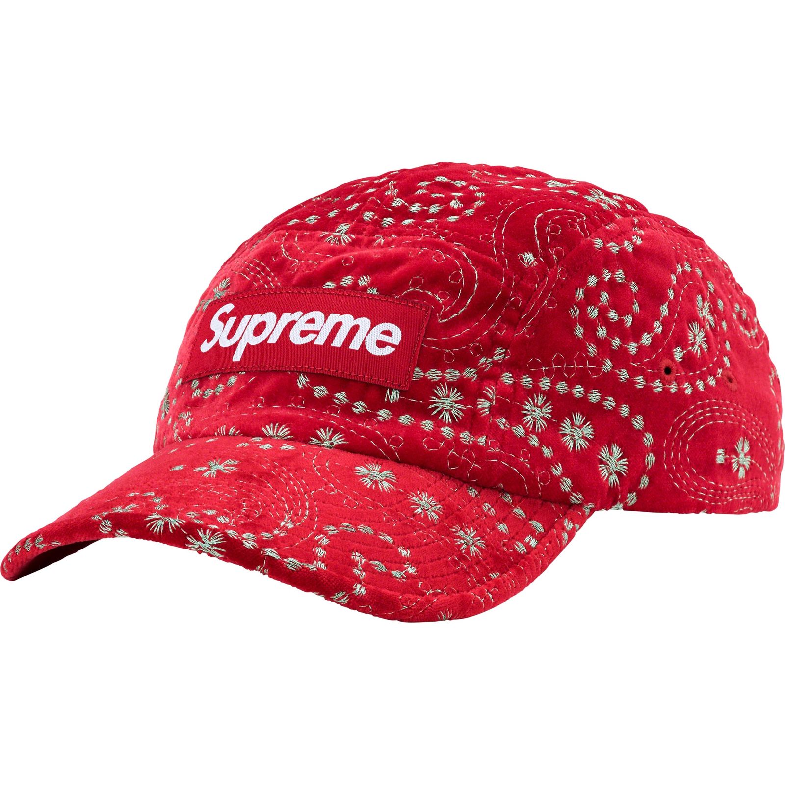 Velvet Paisley Camp Cap