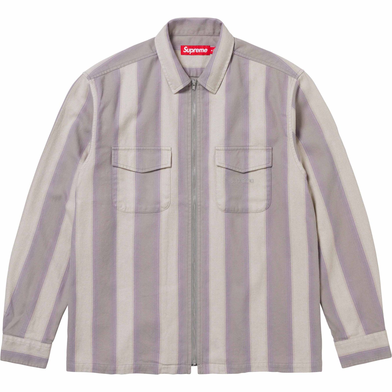 Stripe Flannel Zip Up Shirt