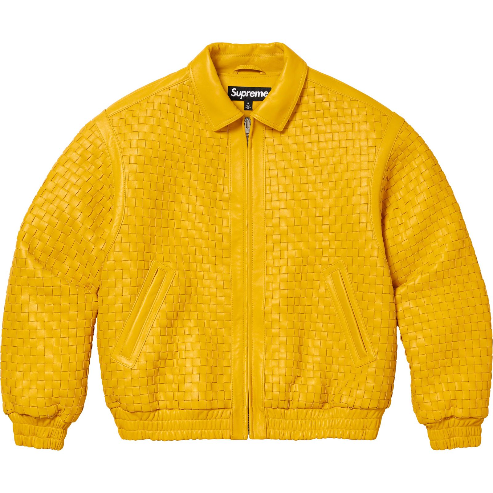 Woven Leather Varsity Jacket