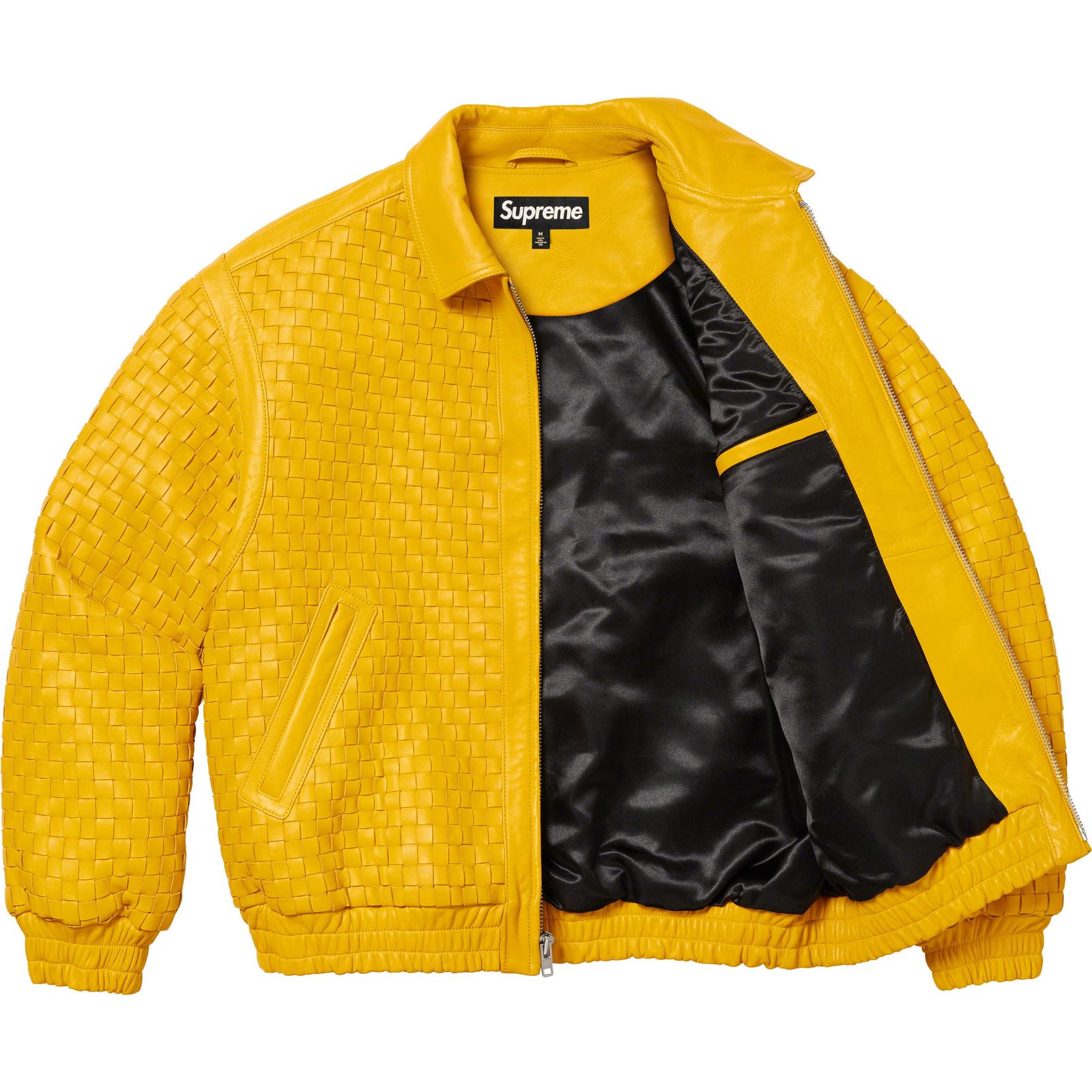 Woven Leather Varsity Jacket