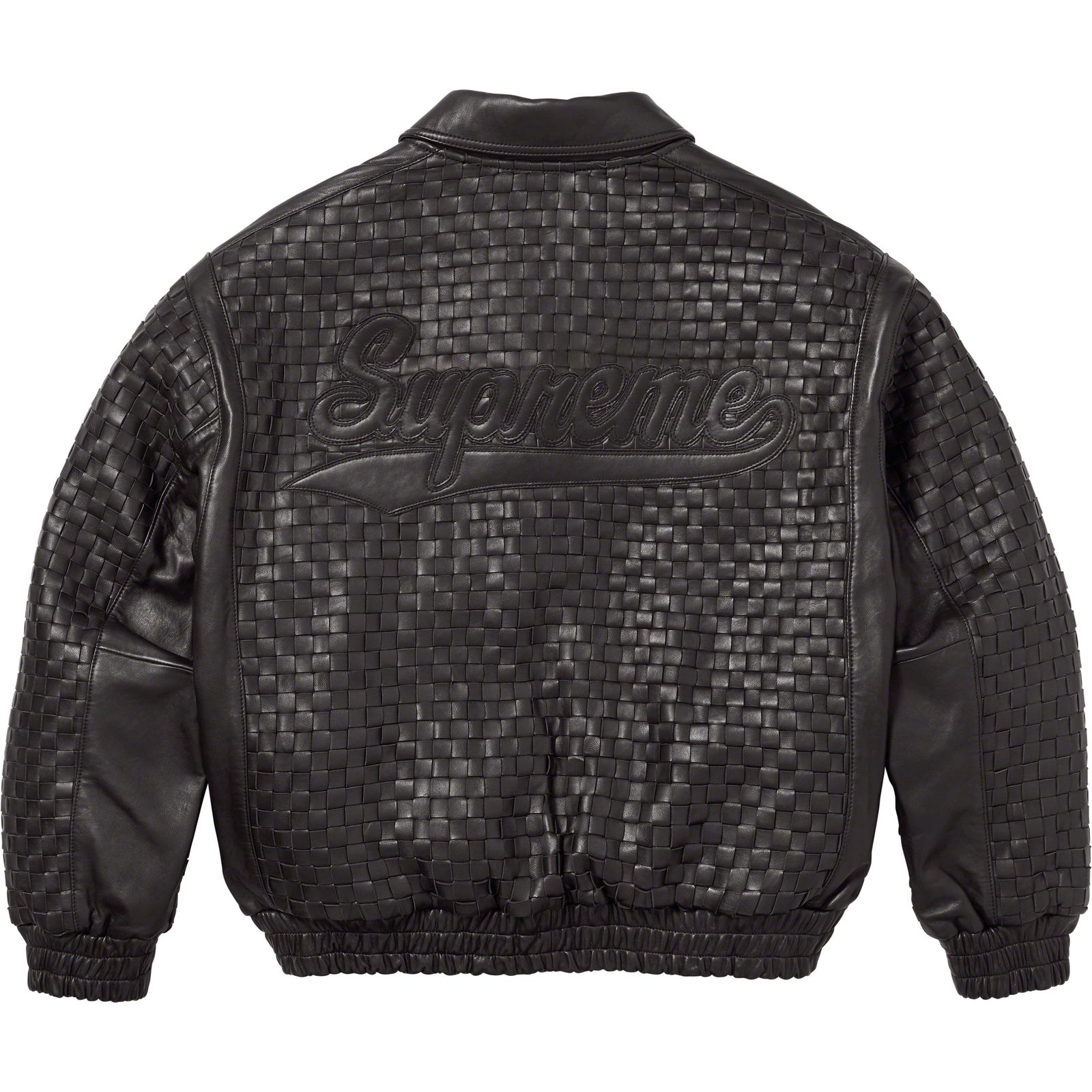 Woven Leather Varsity Jacket
