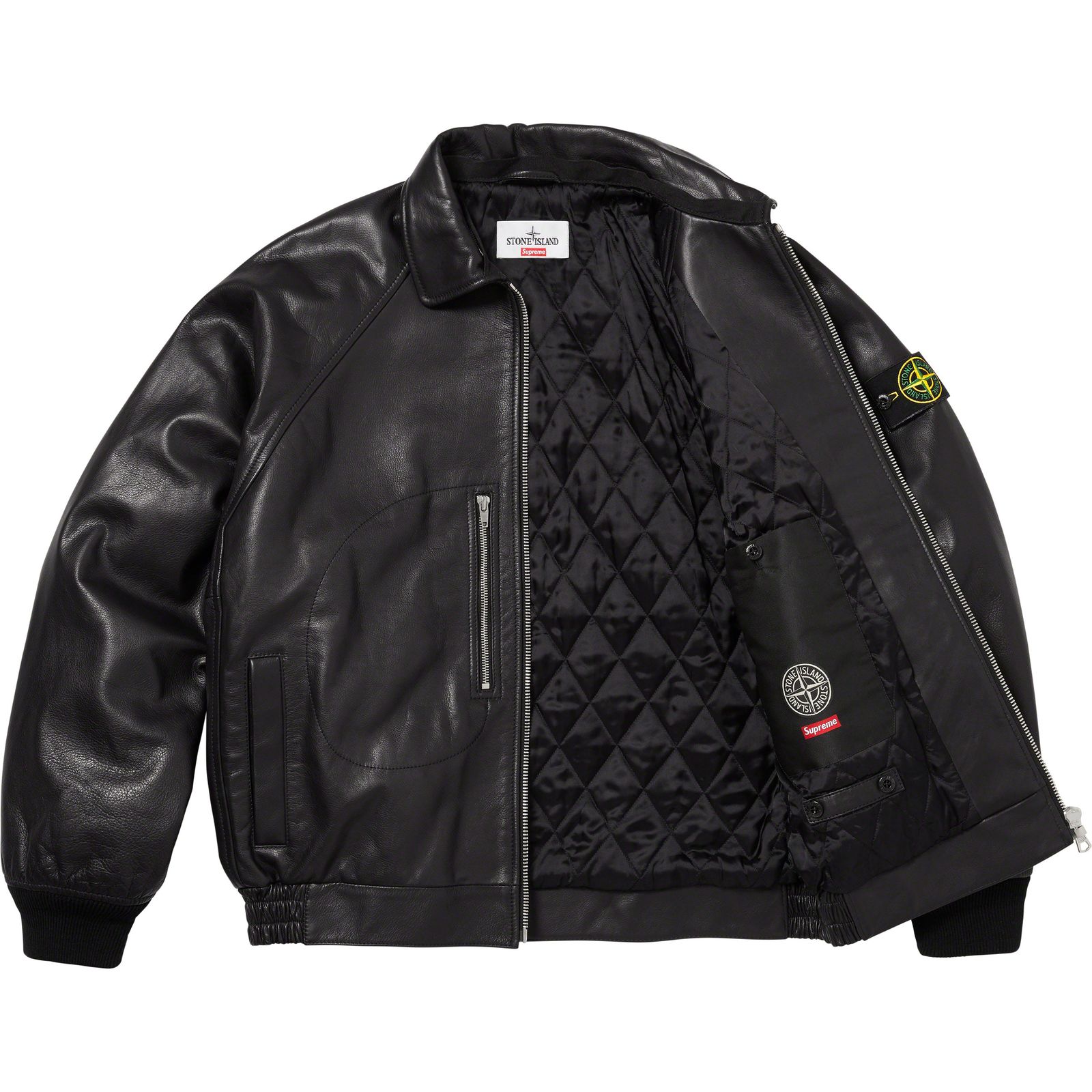 Supreme®/Stone Island® Leather Bomber Jacket