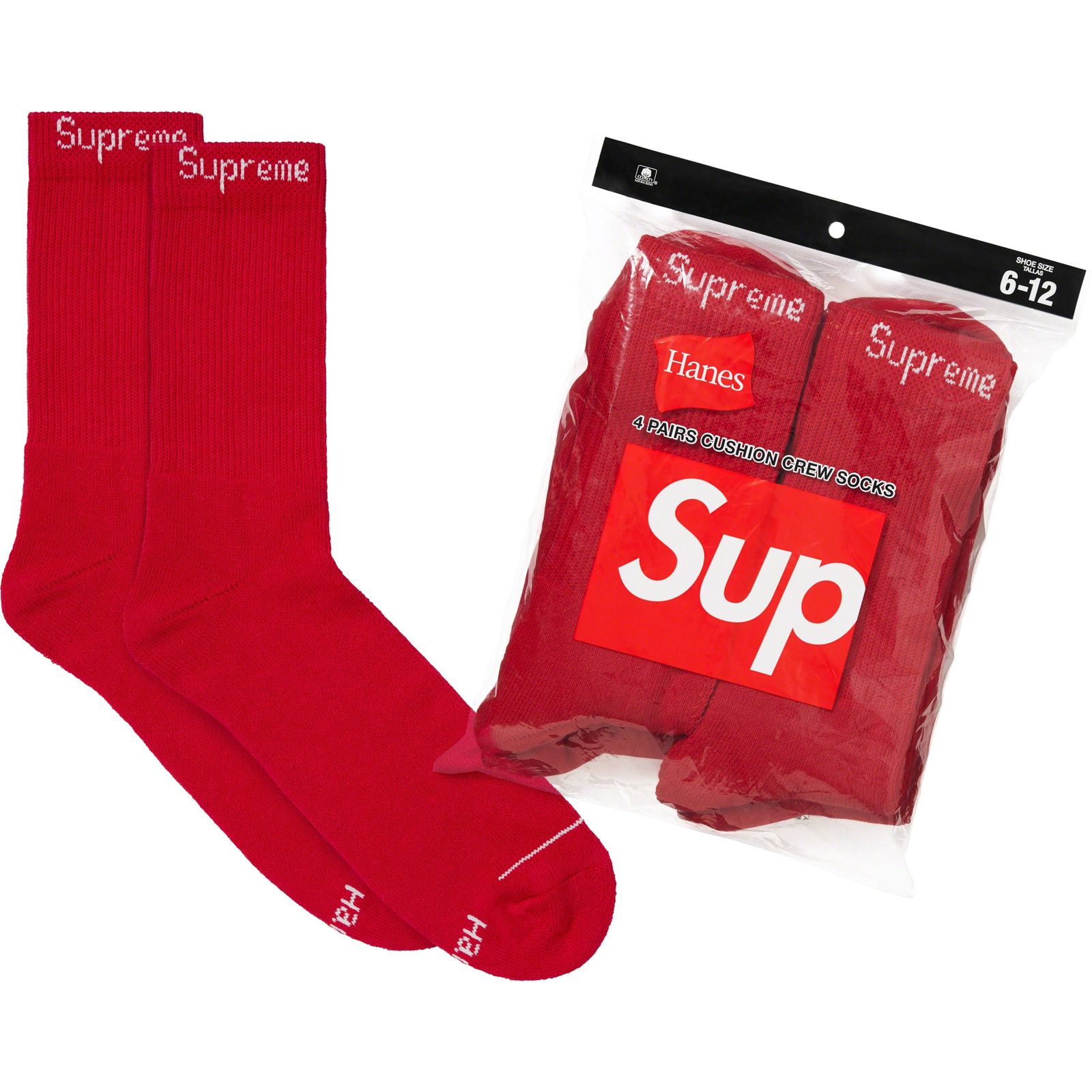 Supreme®/Hanes® Crew Socks (4 Pack)