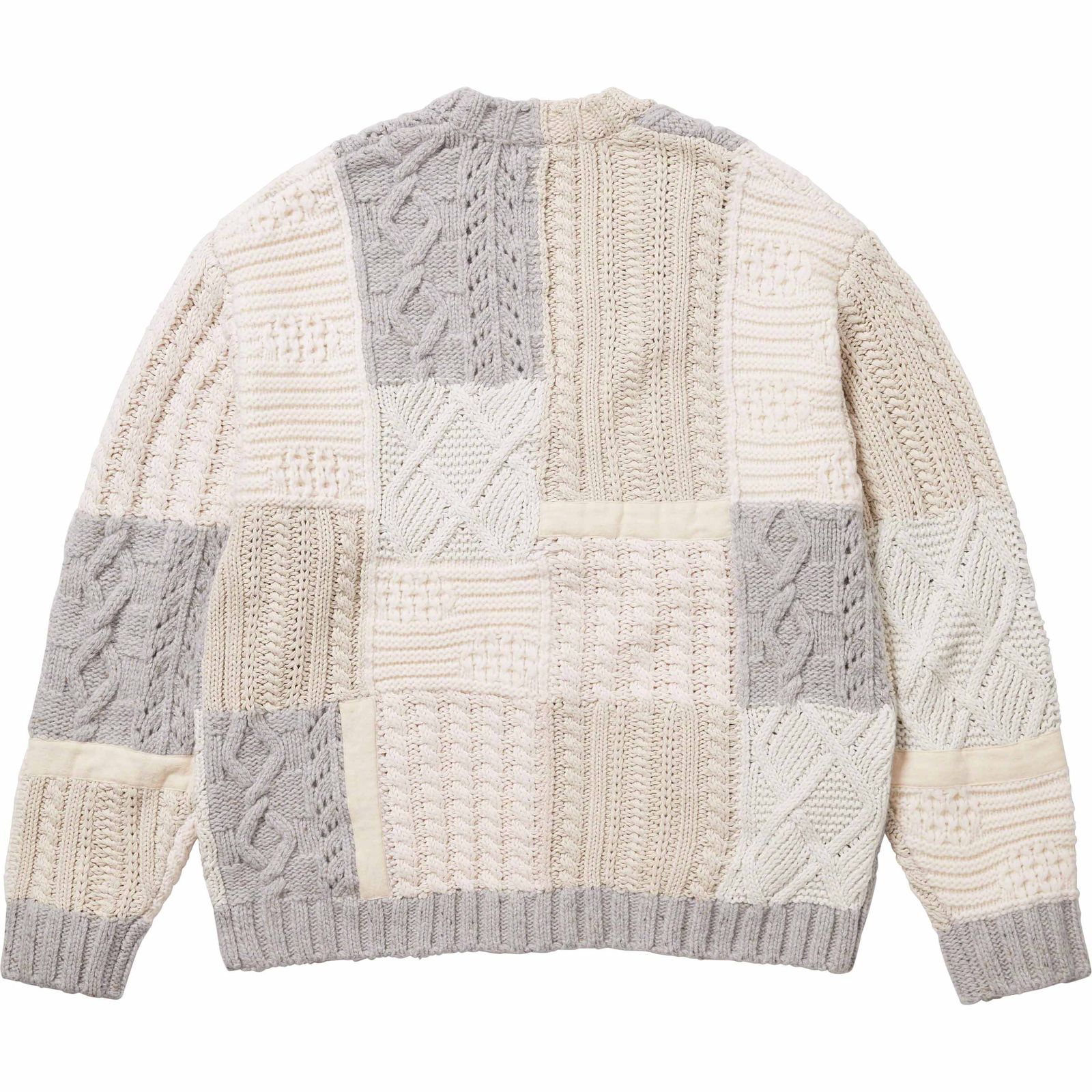 Patchwork Cable Knit Cardigan