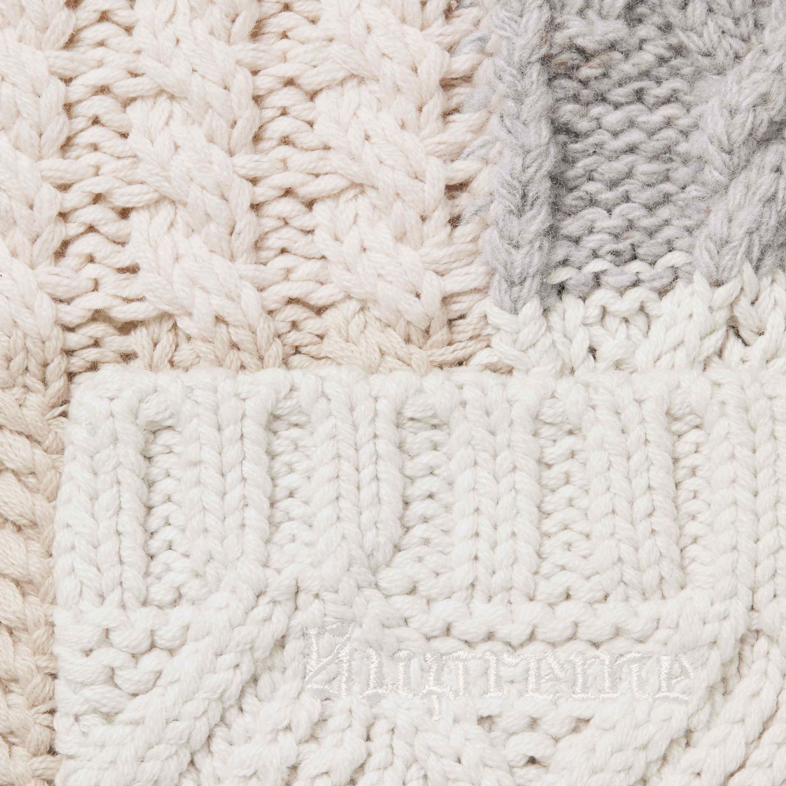 Patchwork Cable Knit Cardigan
