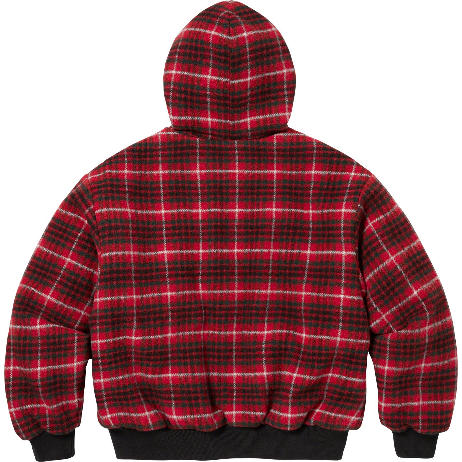 Plaid Wool Hooded Work Jacket