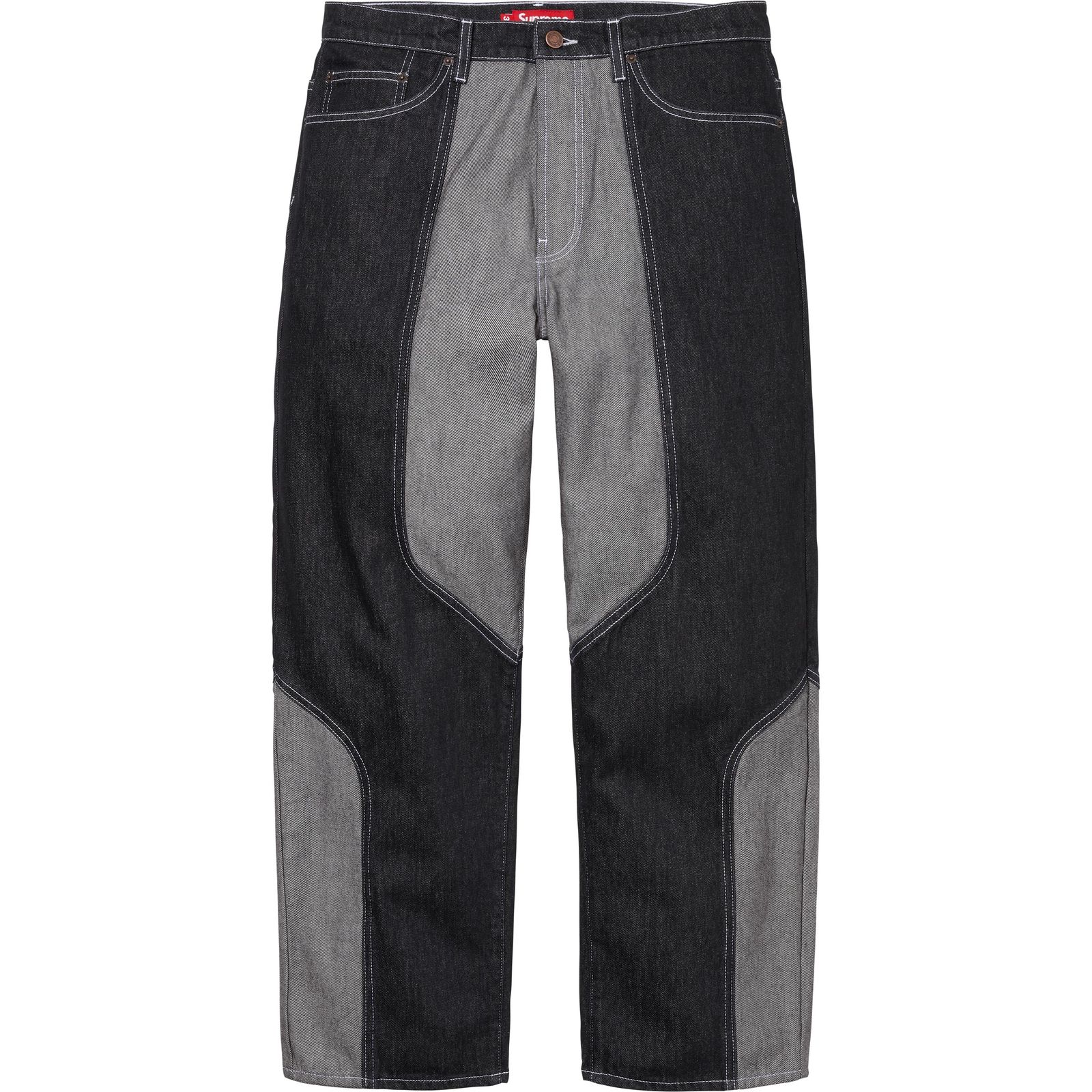 2-Tone Paneled Baggy Jean
