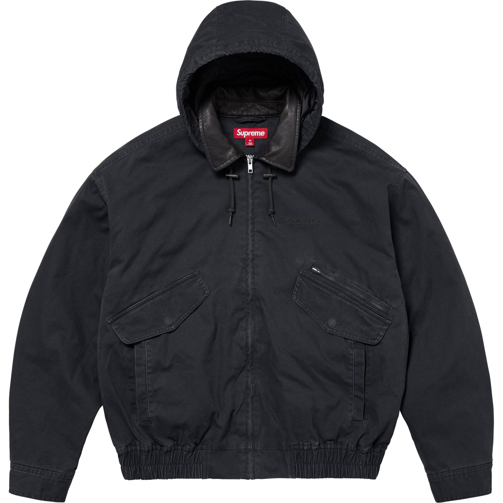 Leather Collar Utility Jacket