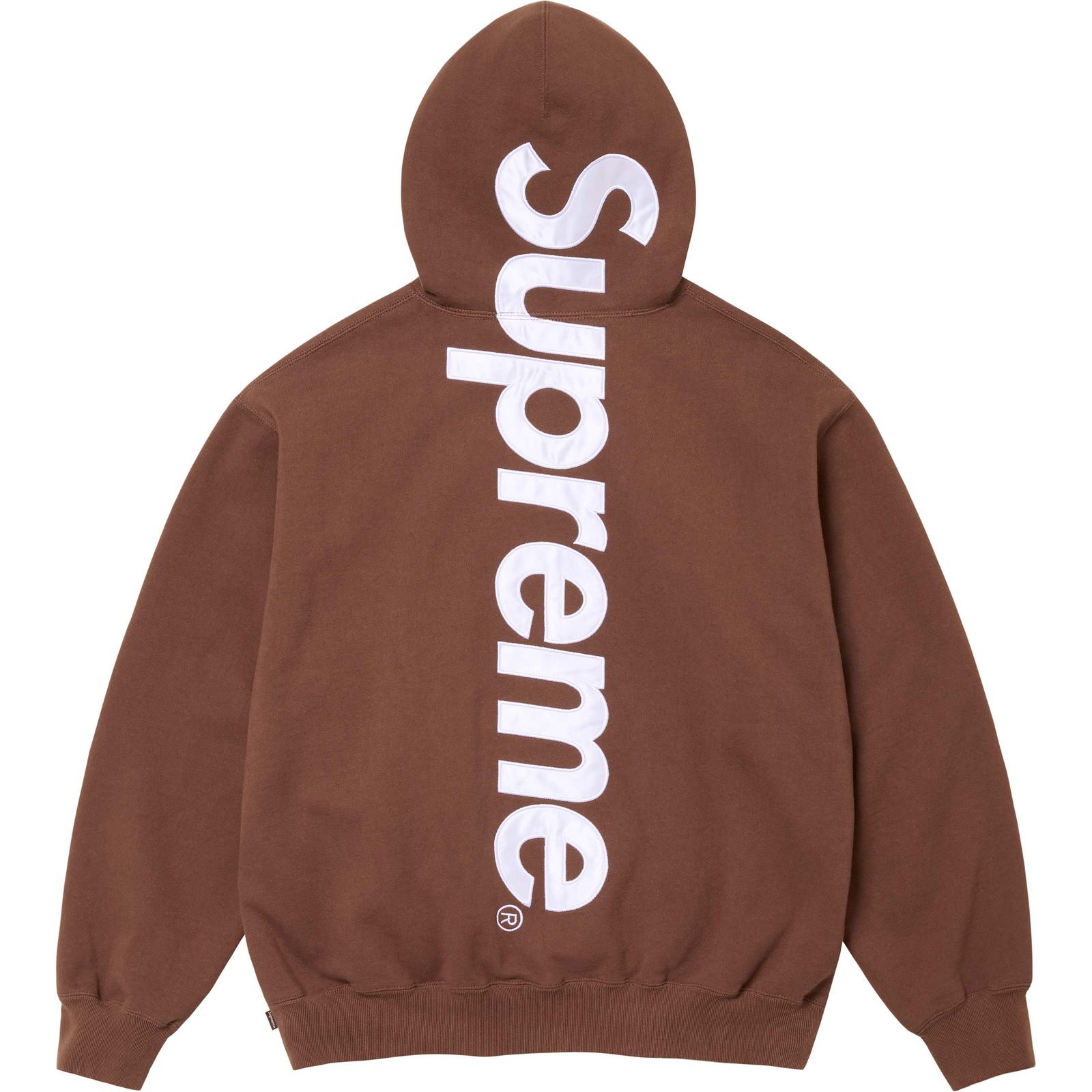Satin Appliqué Hooded Sweatshirt