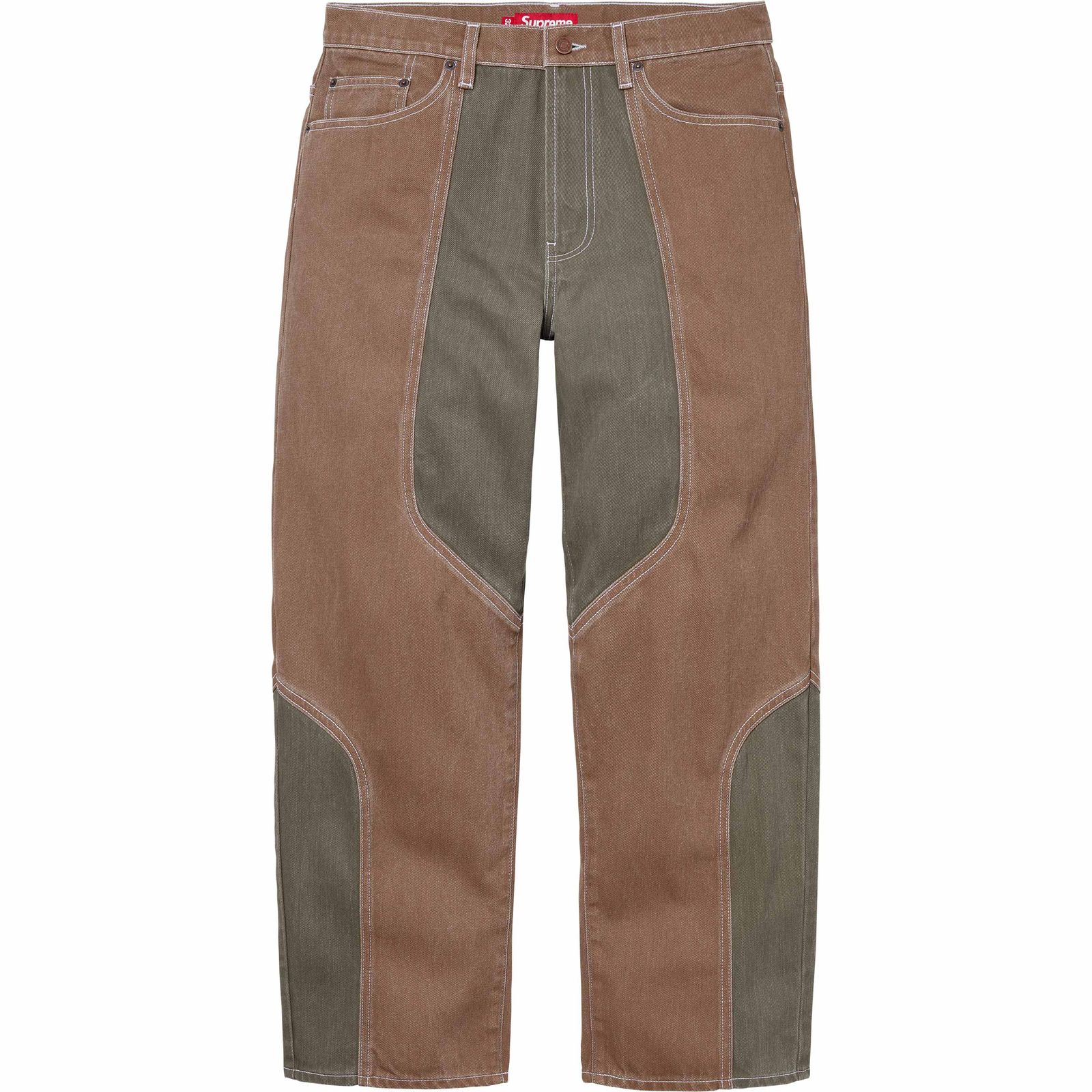2-Tone Paneled Baggy Jean
