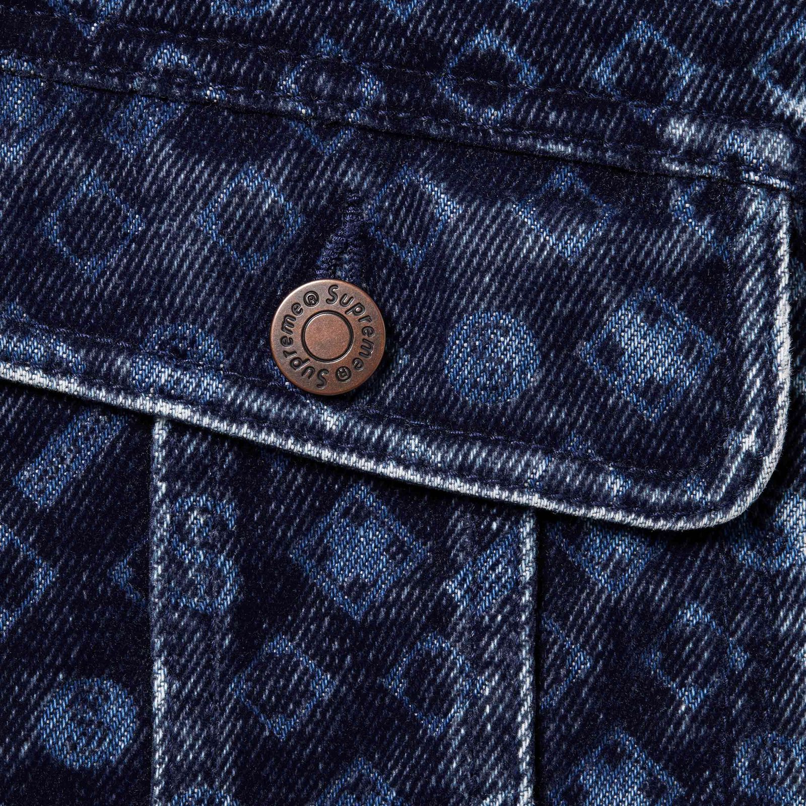Flocked Denim Trucker Jacket