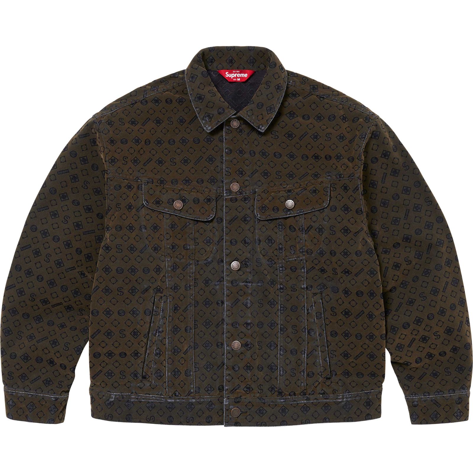 Flocked Denim Trucker Jacket