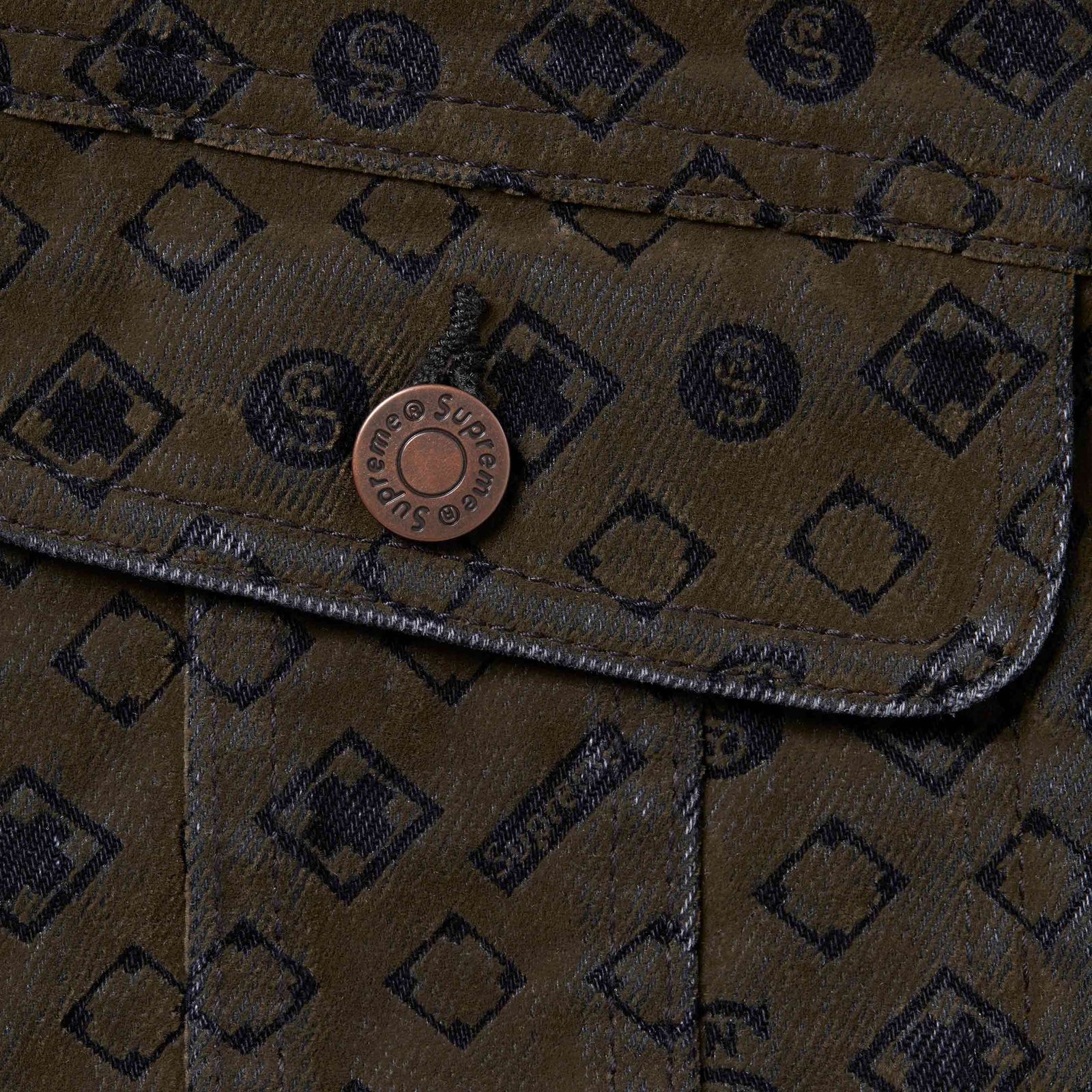 Flocked Denim Trucker Jacket