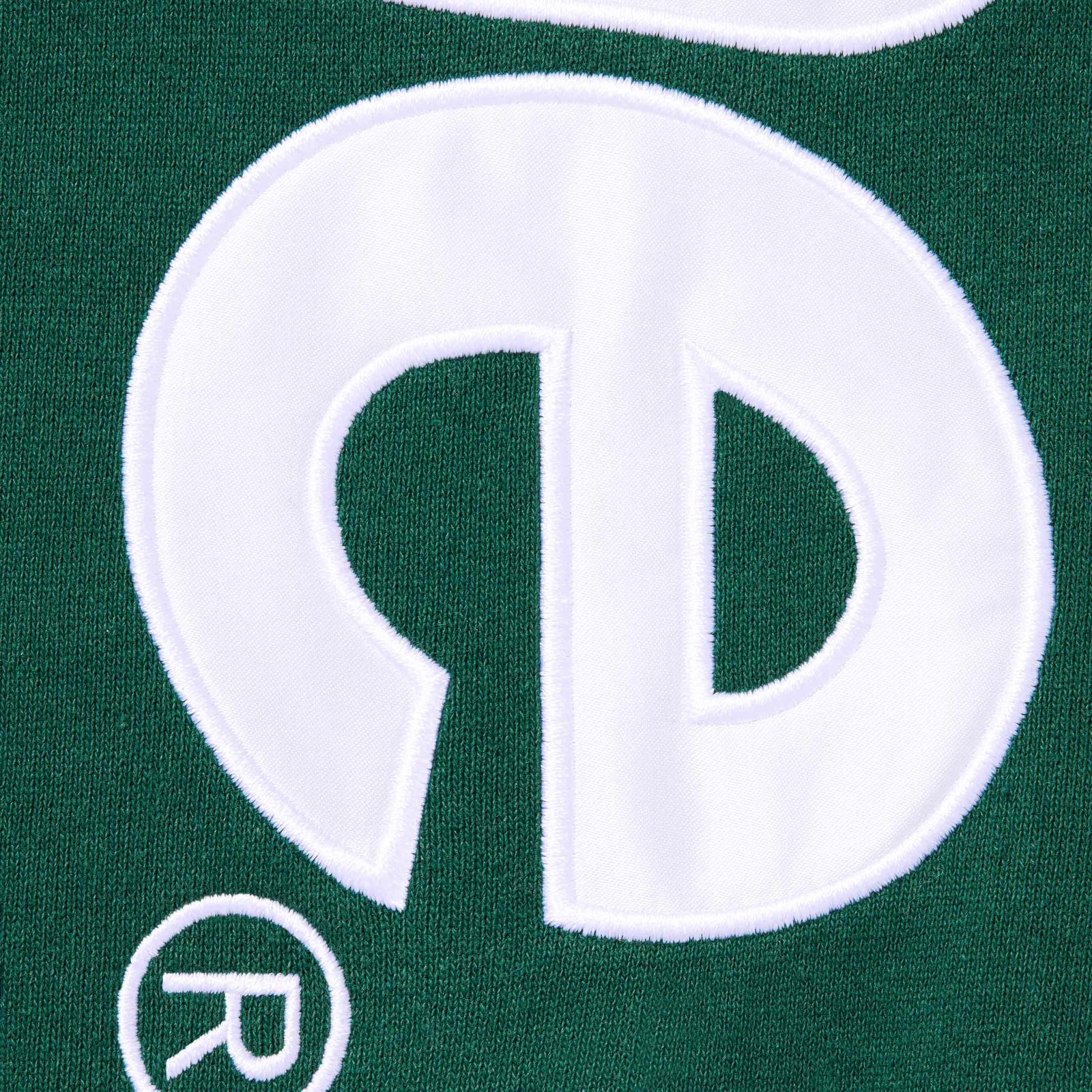 Satin Appliqué Hooded Sweatshirt
