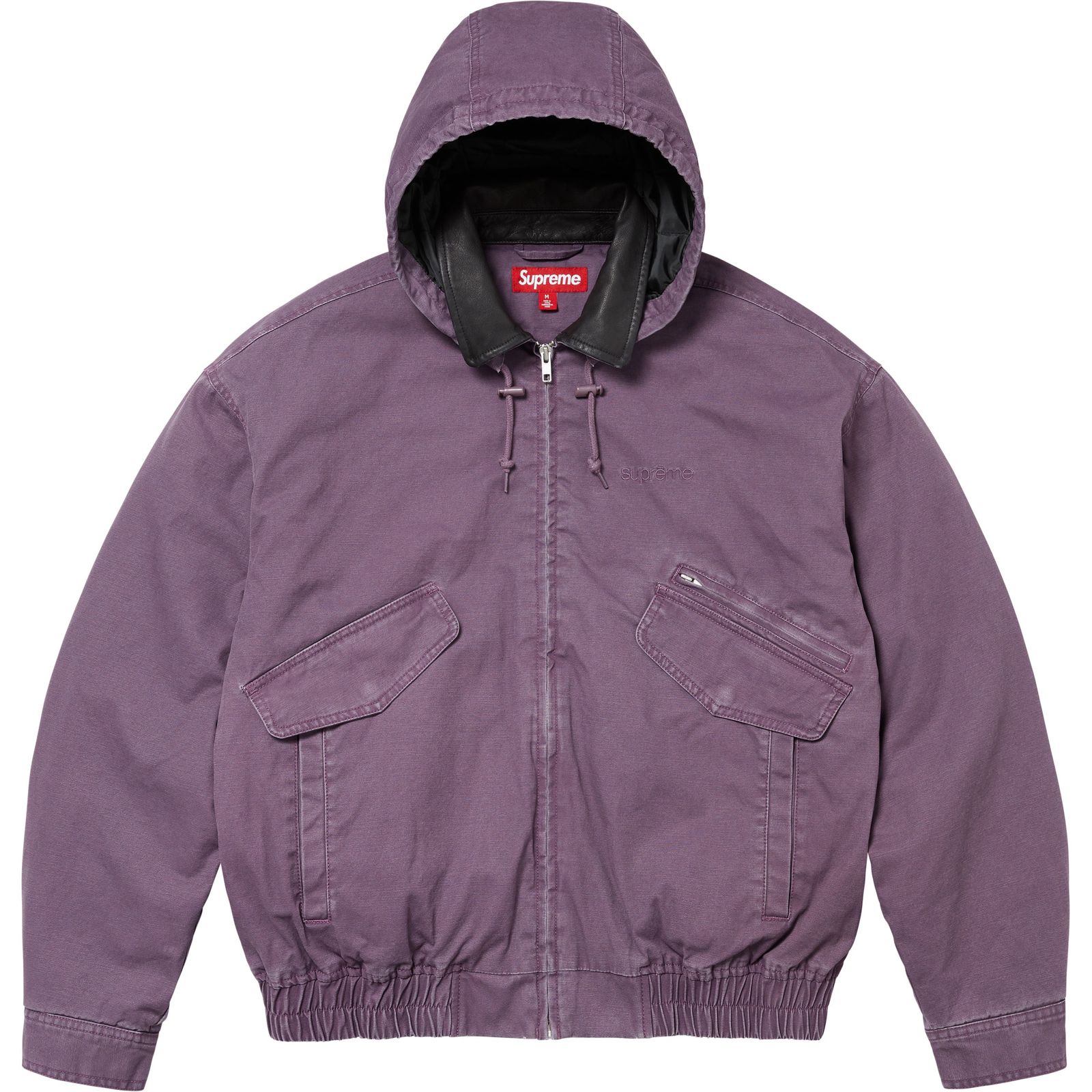 Leather Collar Utility Jacket