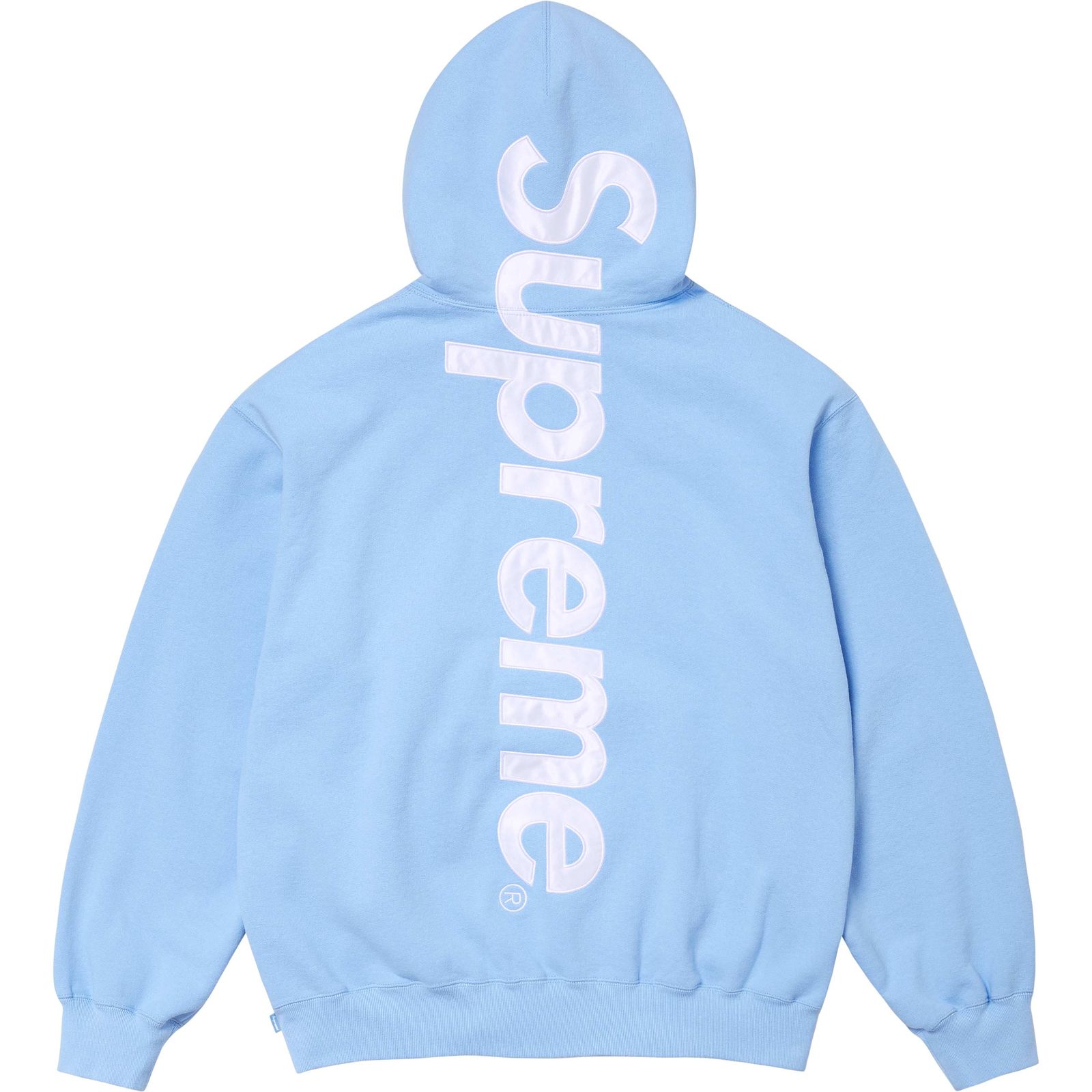 Satin Appliqué Hooded Sweatshirt