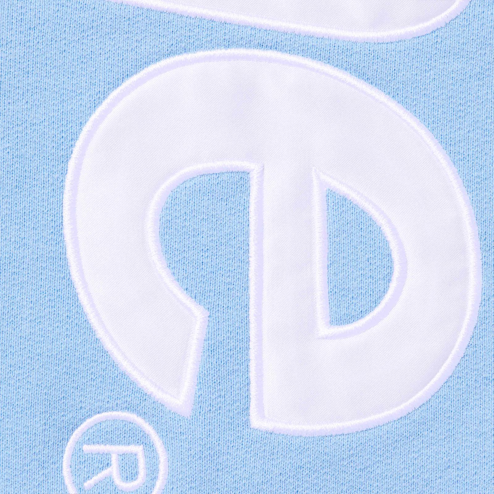 Satin Appliqué Hooded Sweatshirt