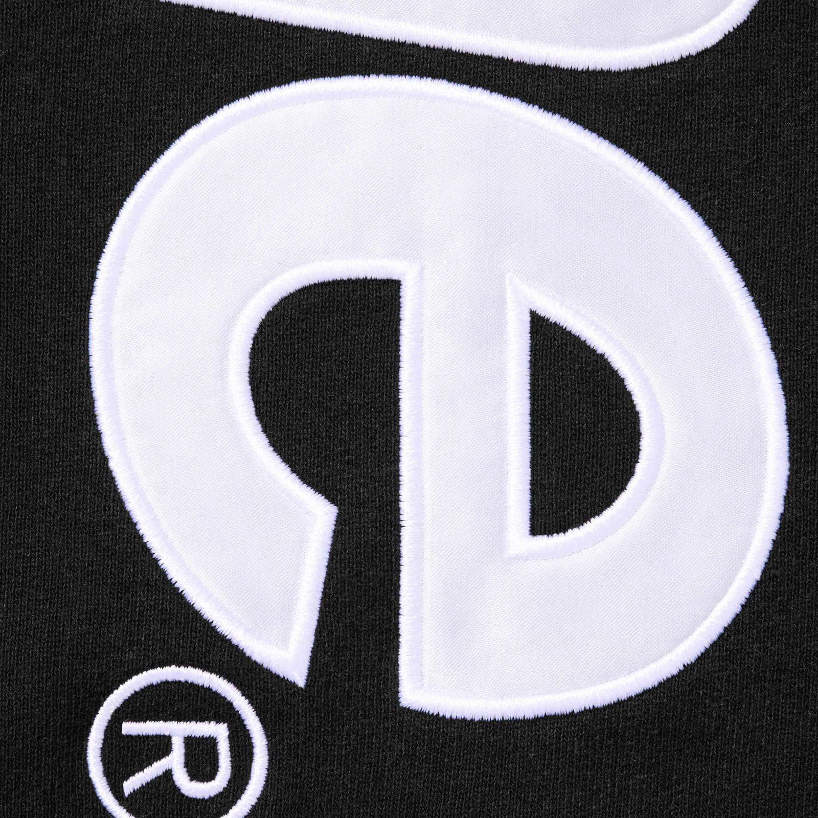 Satin Appliqué Hooded Sweatshirt