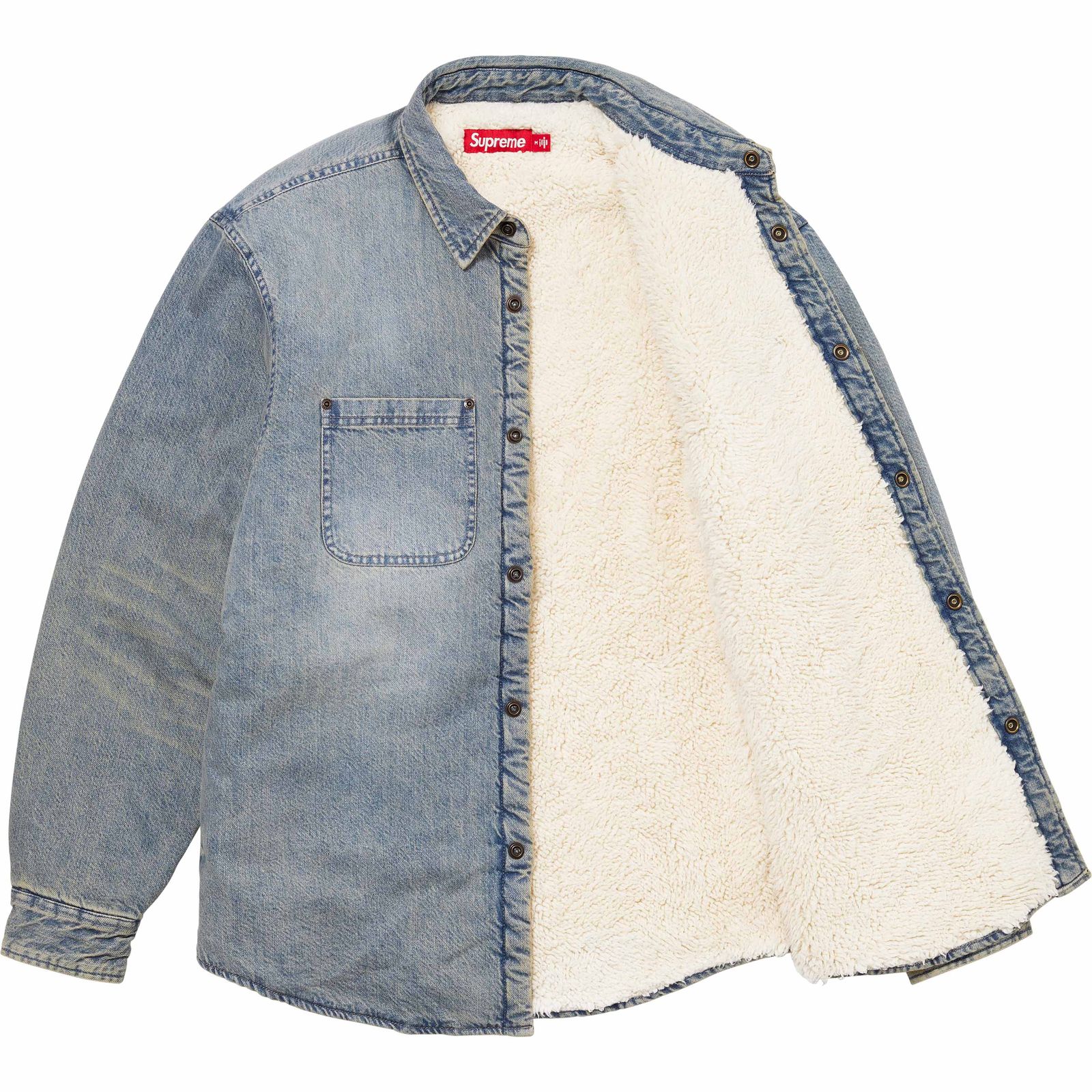 Faux Shearling Lined Work Shirt