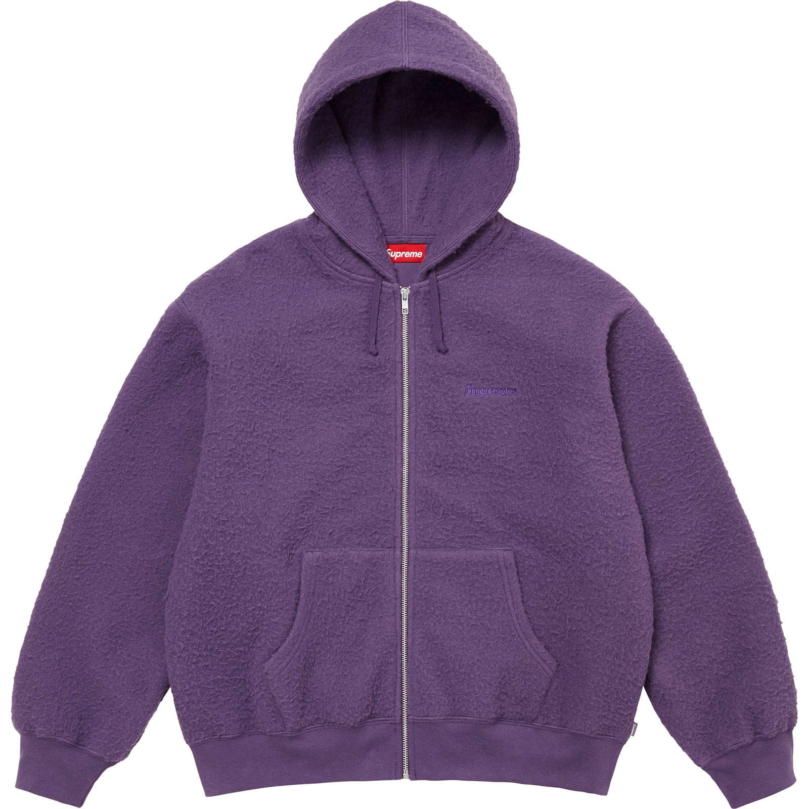Pilled Zip Up Hooded Sweatshirt