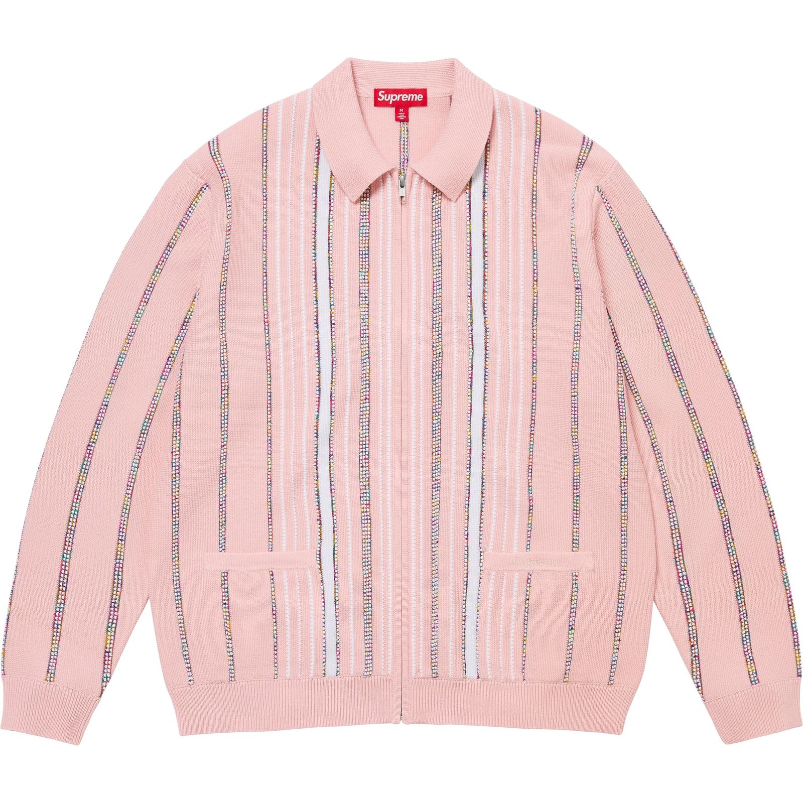 Speckle Stripe Zip Up Cardigan
