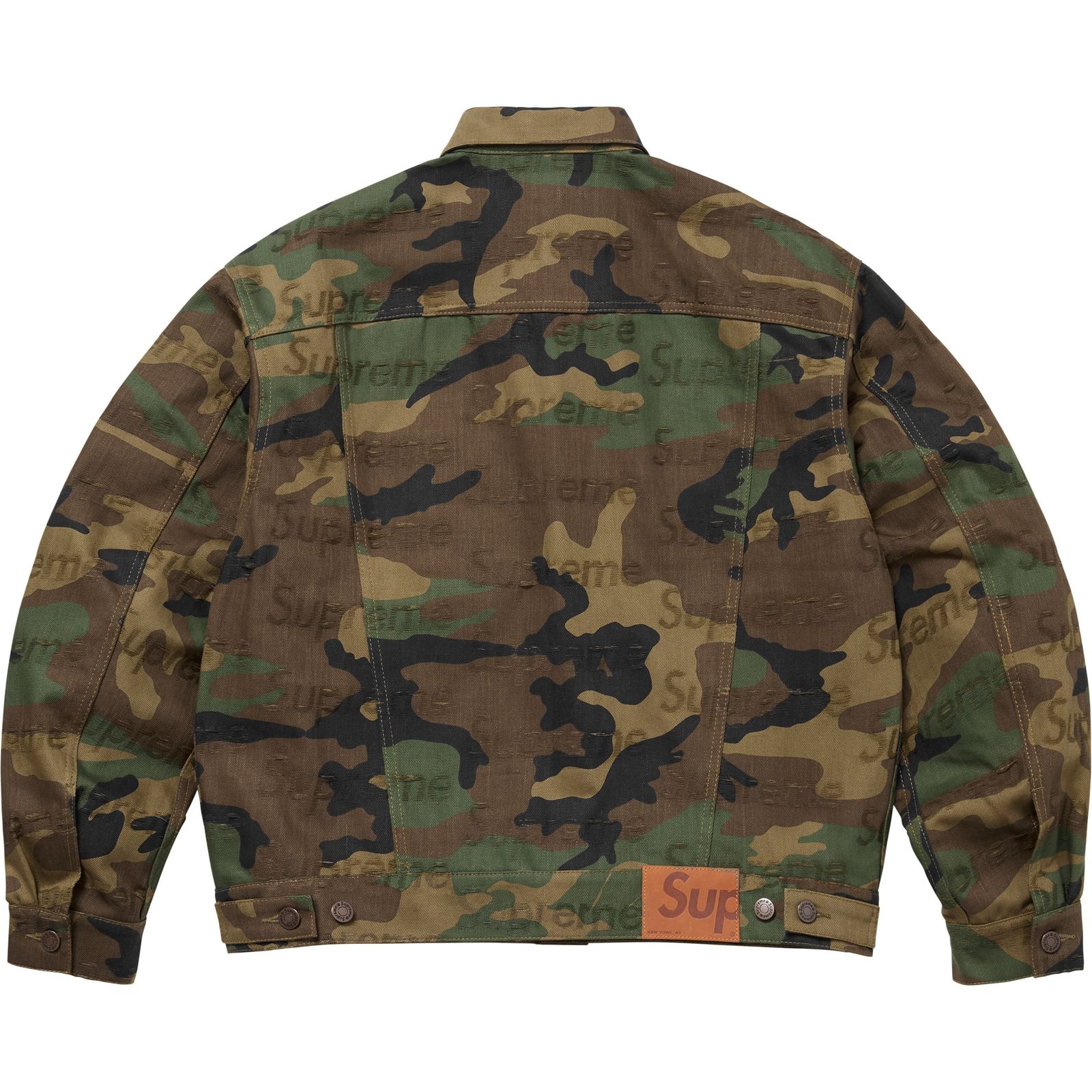 Jacquard Logos Denim Trucker Jacket