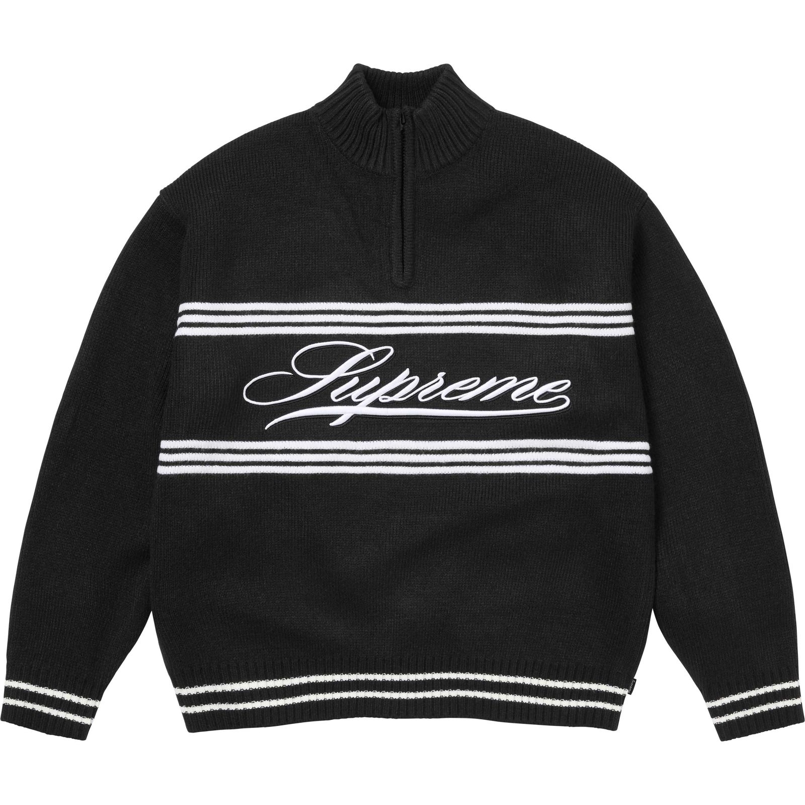 Script Stripe Half Zip Sweater