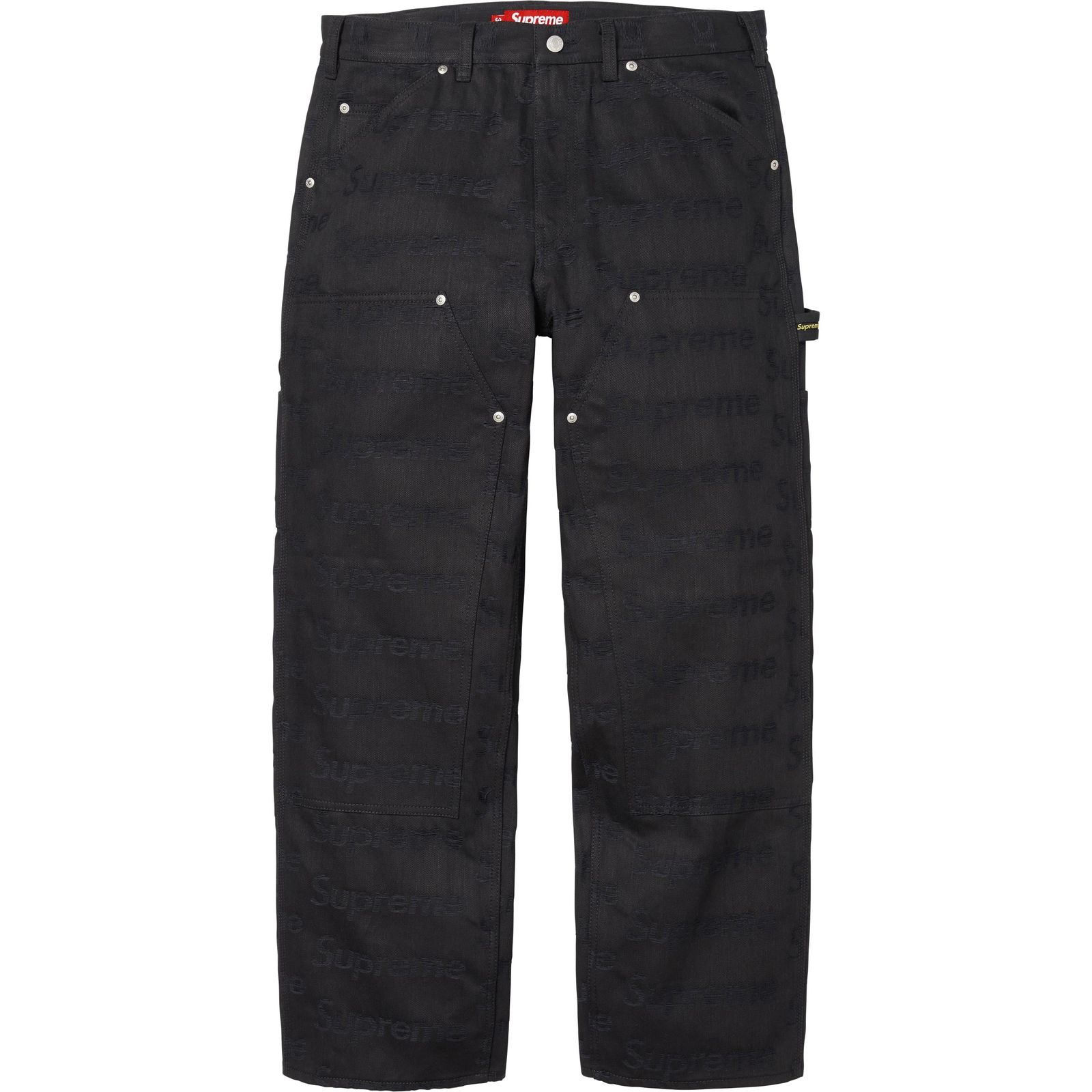 Jacquard Logos Double Knee Denim Painter Jean