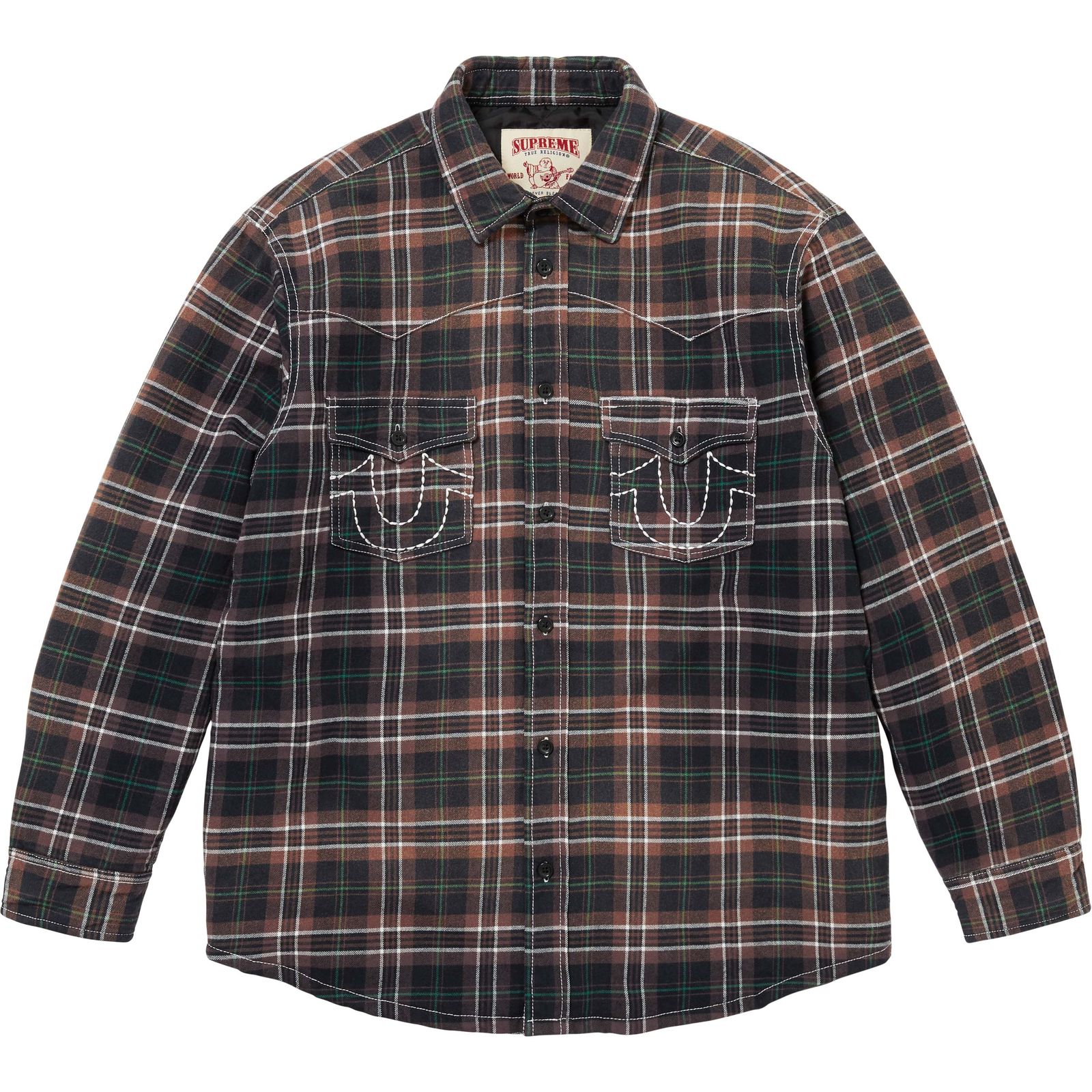 Supreme®/True Religion® Quilted Lined Plaid Flannel Shirt