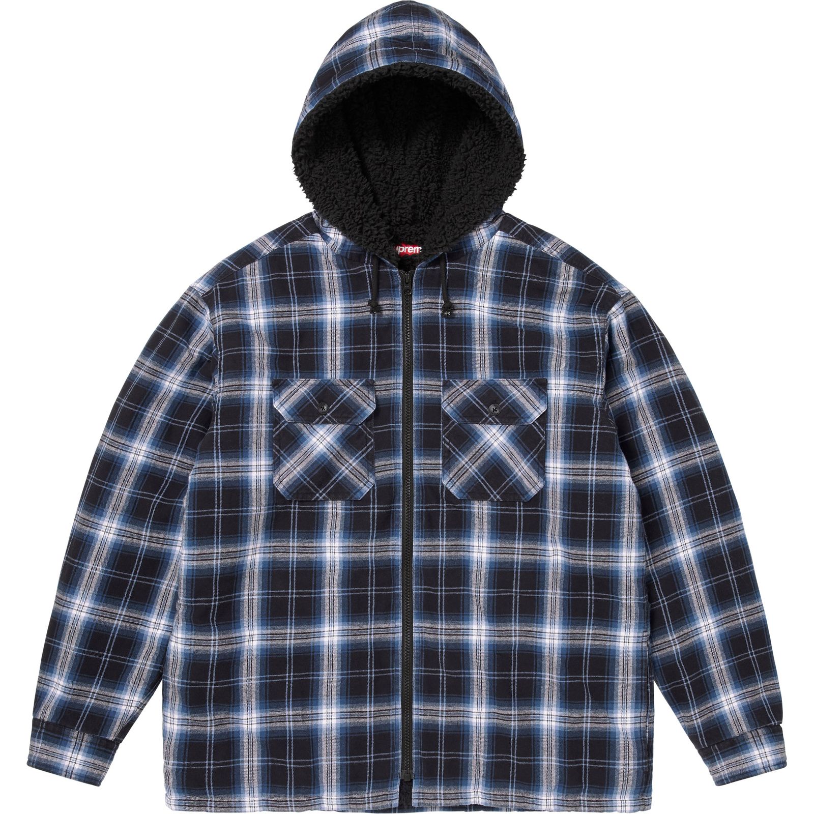 Lined Zip Up Hooded Flannel Shirt