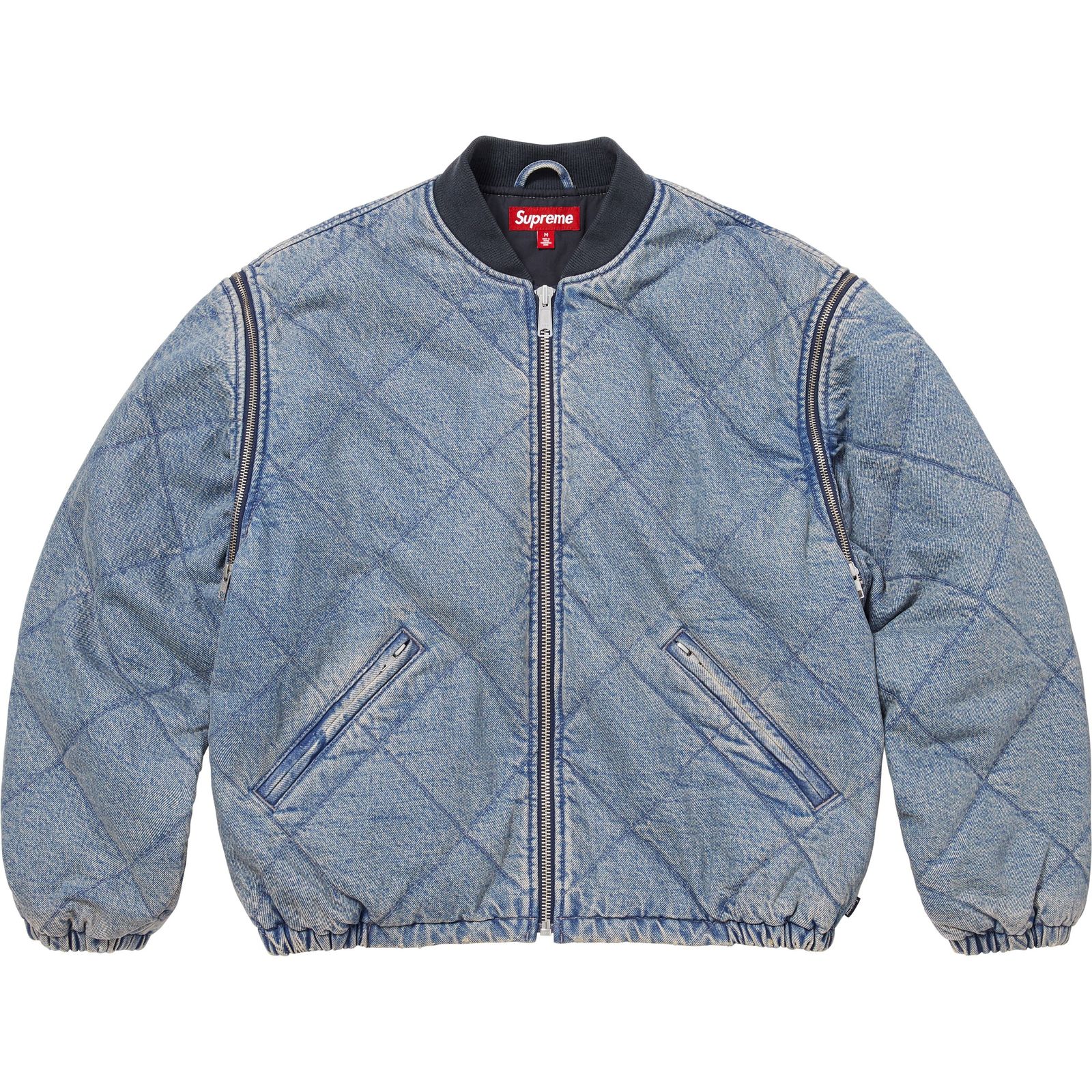 Zip-Off Sleeve Quilted Bomber Jacket