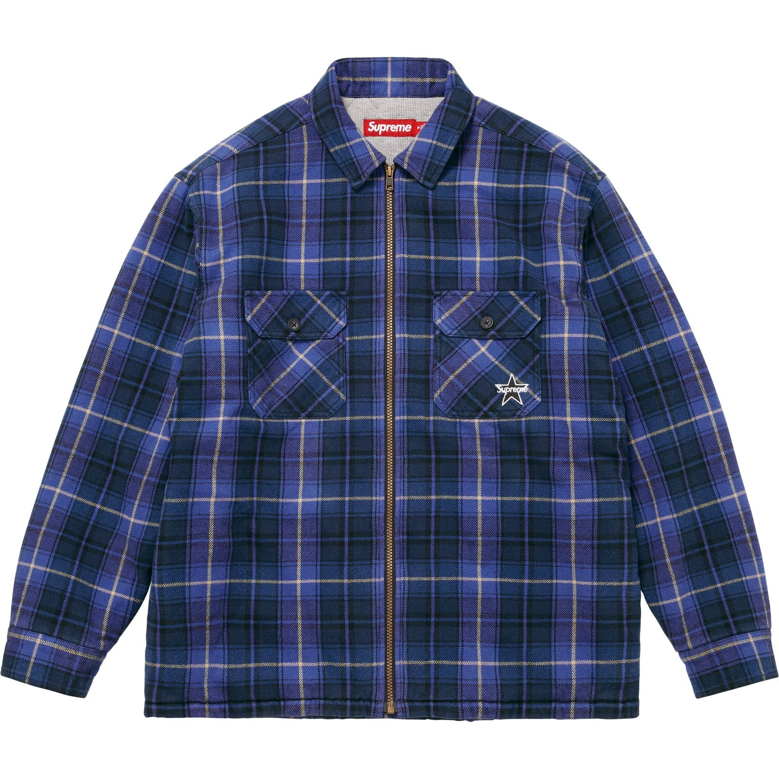 Thermal Lined Zip Up Flannel Shirt