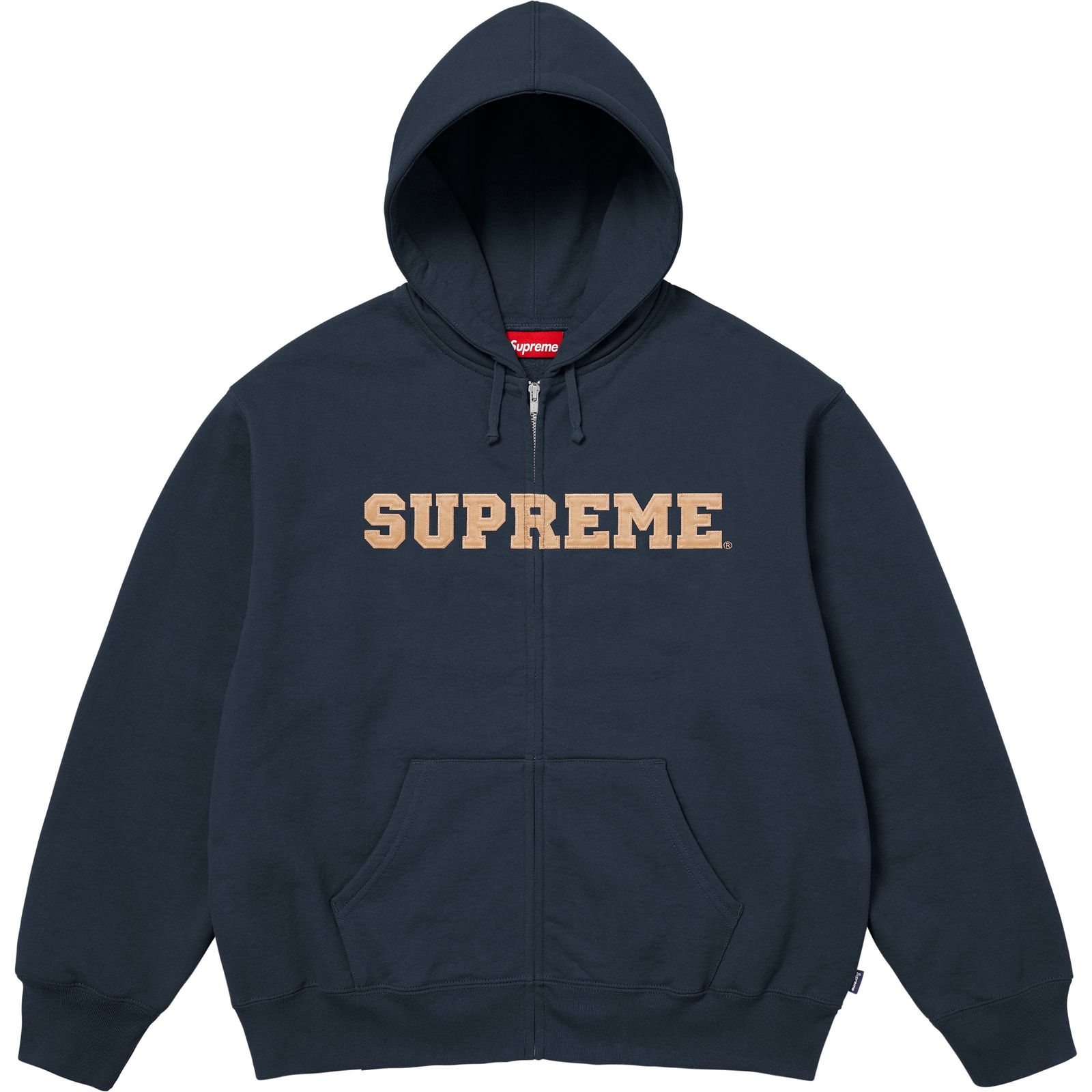Collegiate Appliqué Zip Up Hooded Sweatshirt