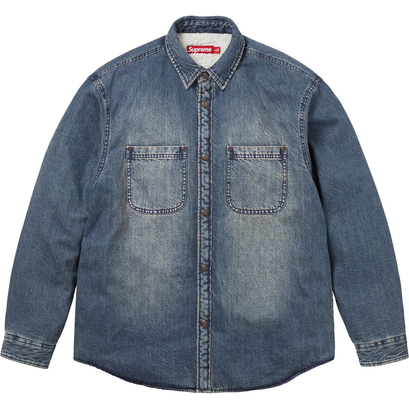Shearling Lined Denim Work Shirt