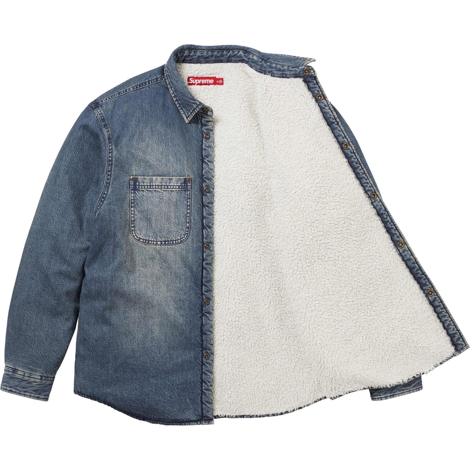 Shearling Lined Denim Work Shirt