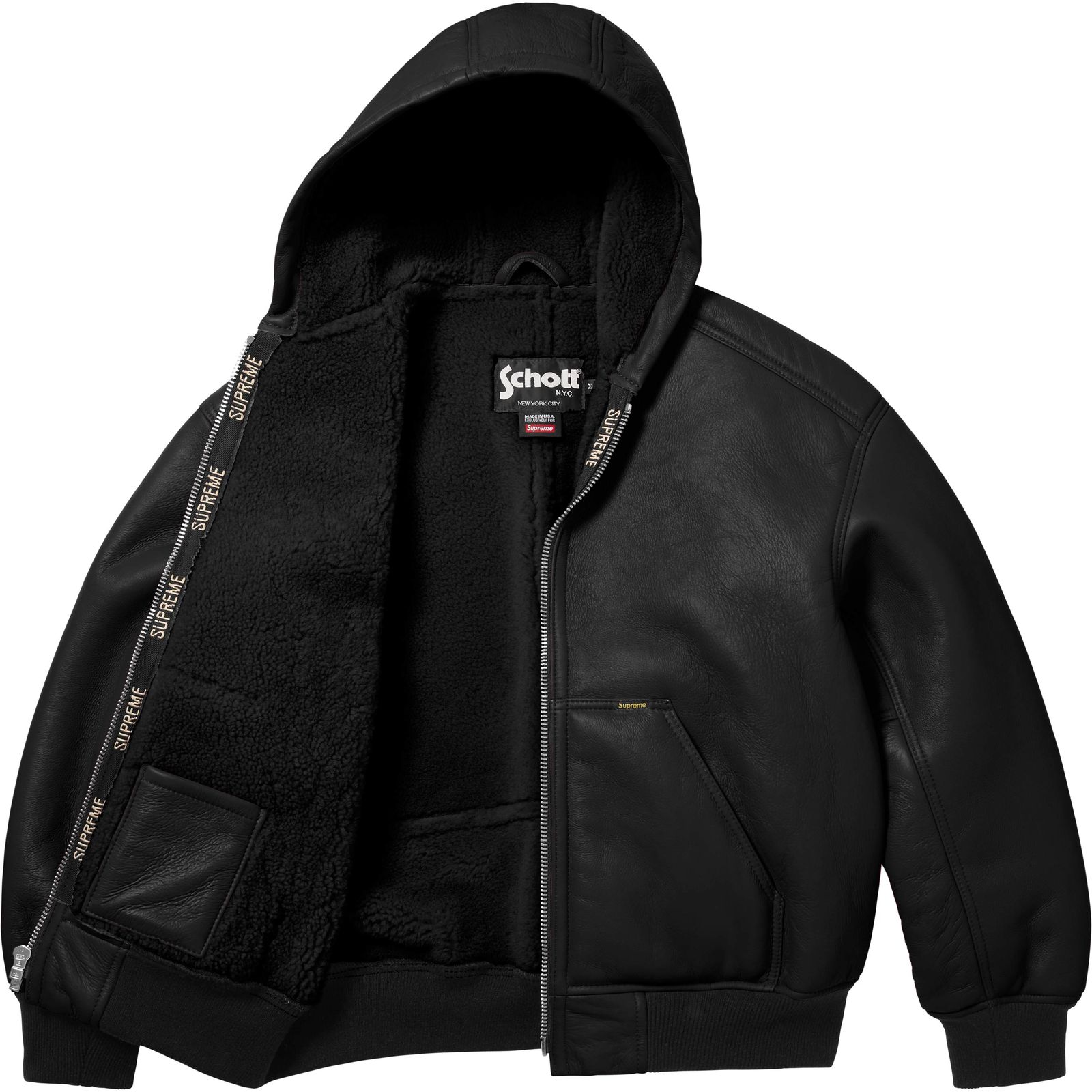 Supreme®/Schott® Shearling Hooded Work Jacket