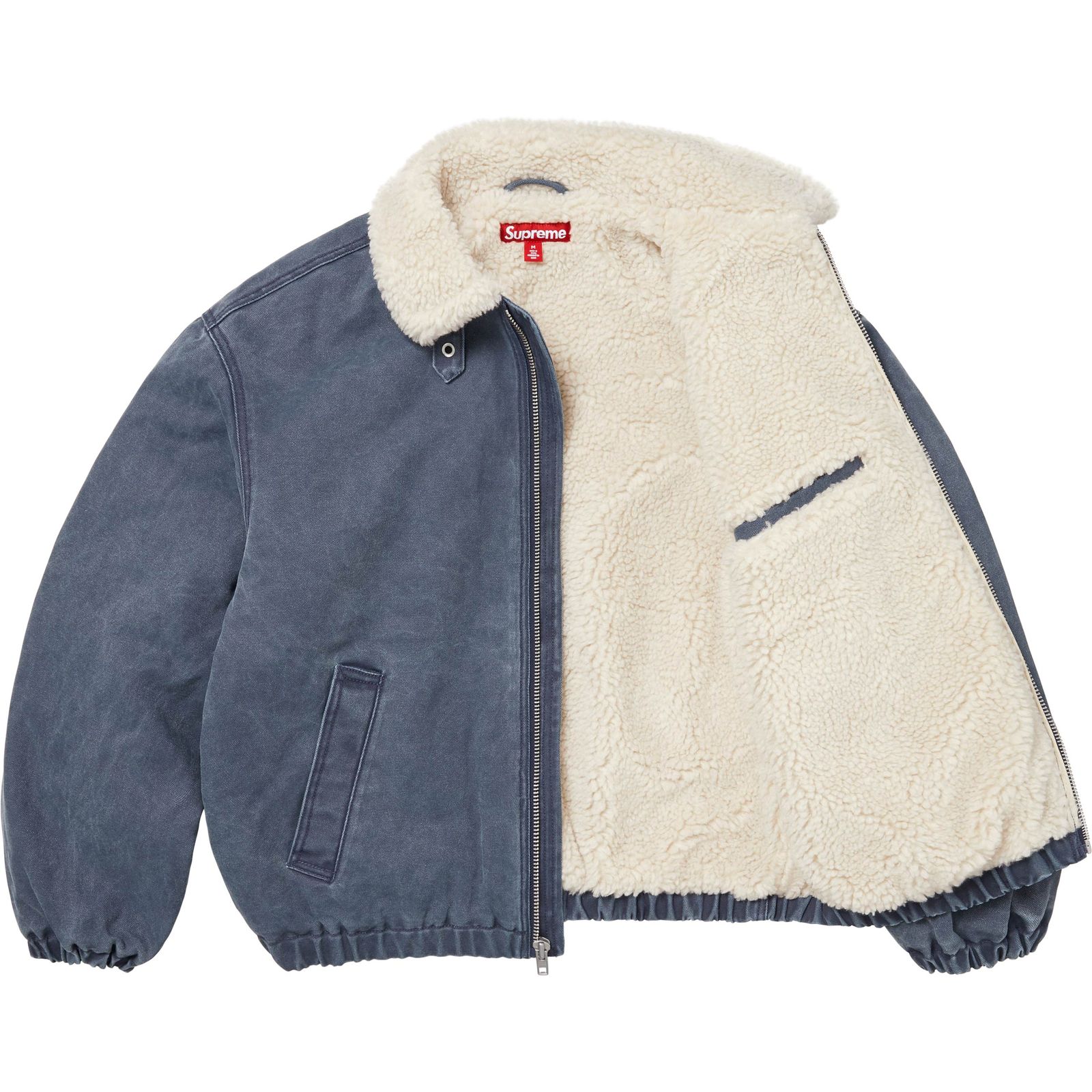 Faux Shearling Lined Bomber Jacket