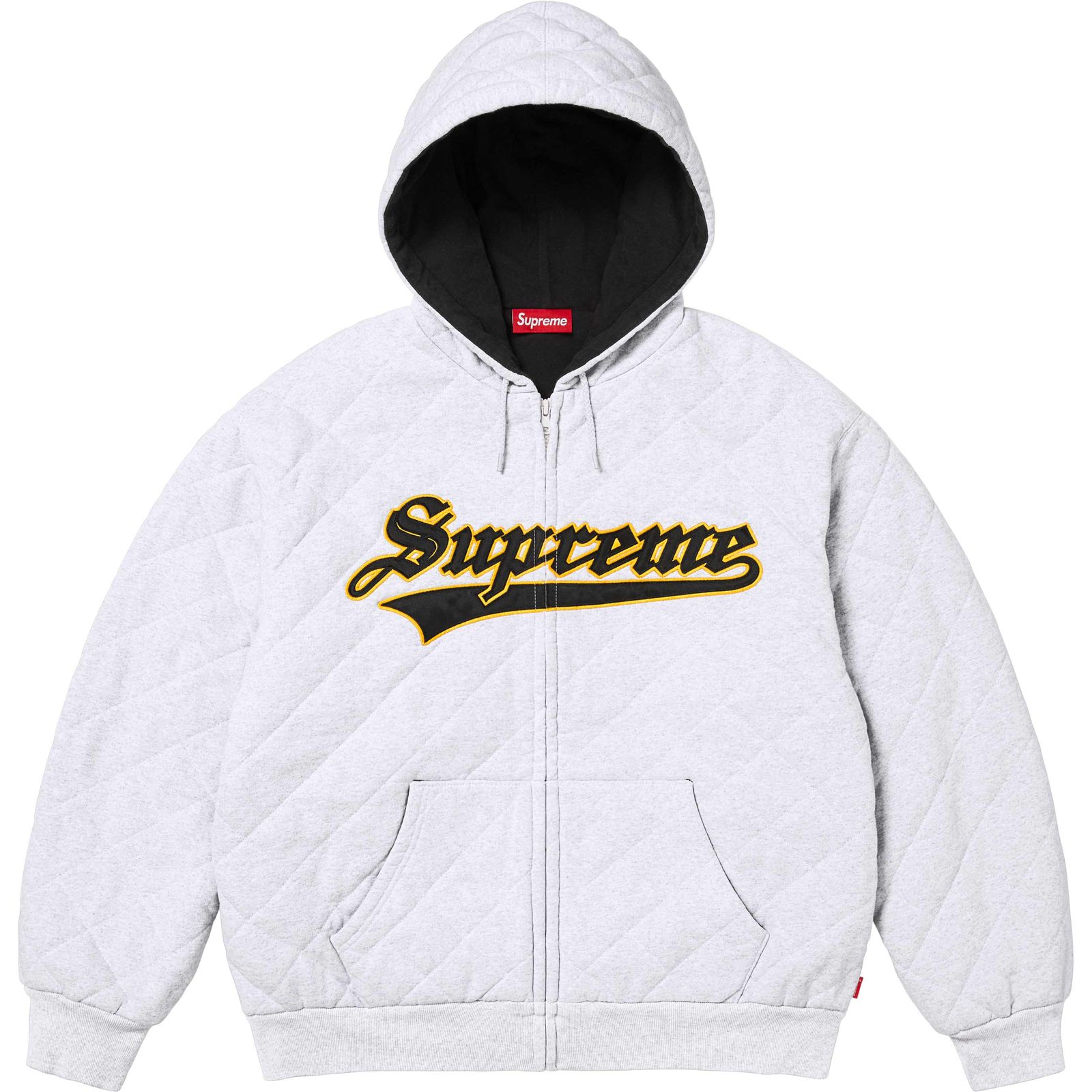 Quilted Zip Up Hooded Sweatshirt