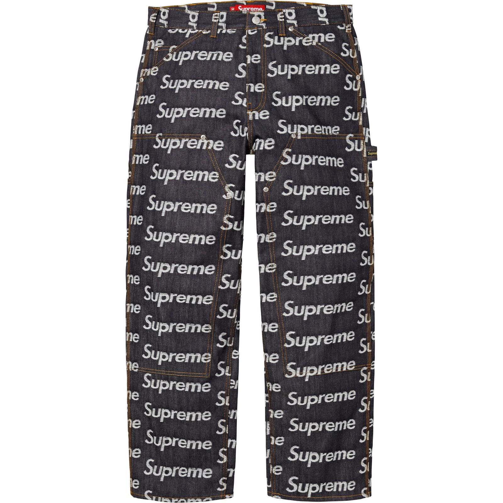 Jacquard Logos Double Knee Denim Painter Jean