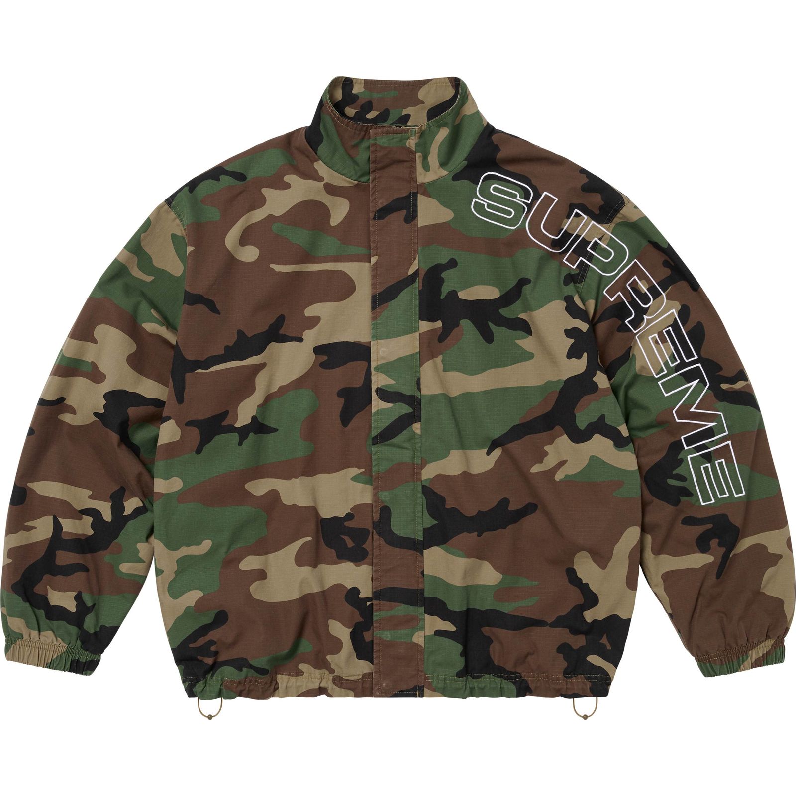 Spellout Embroidered Ripstop Track Jacket