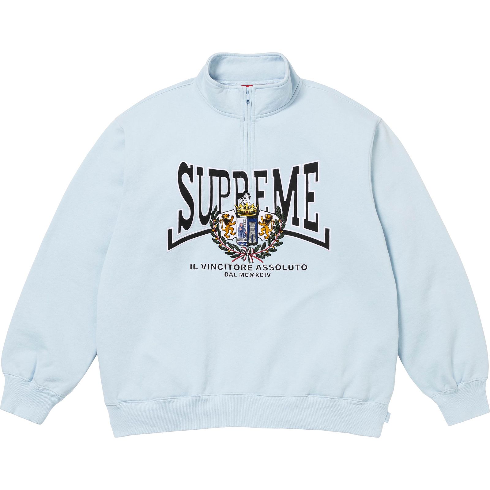 Crest Appliqué Half Zip Pullover