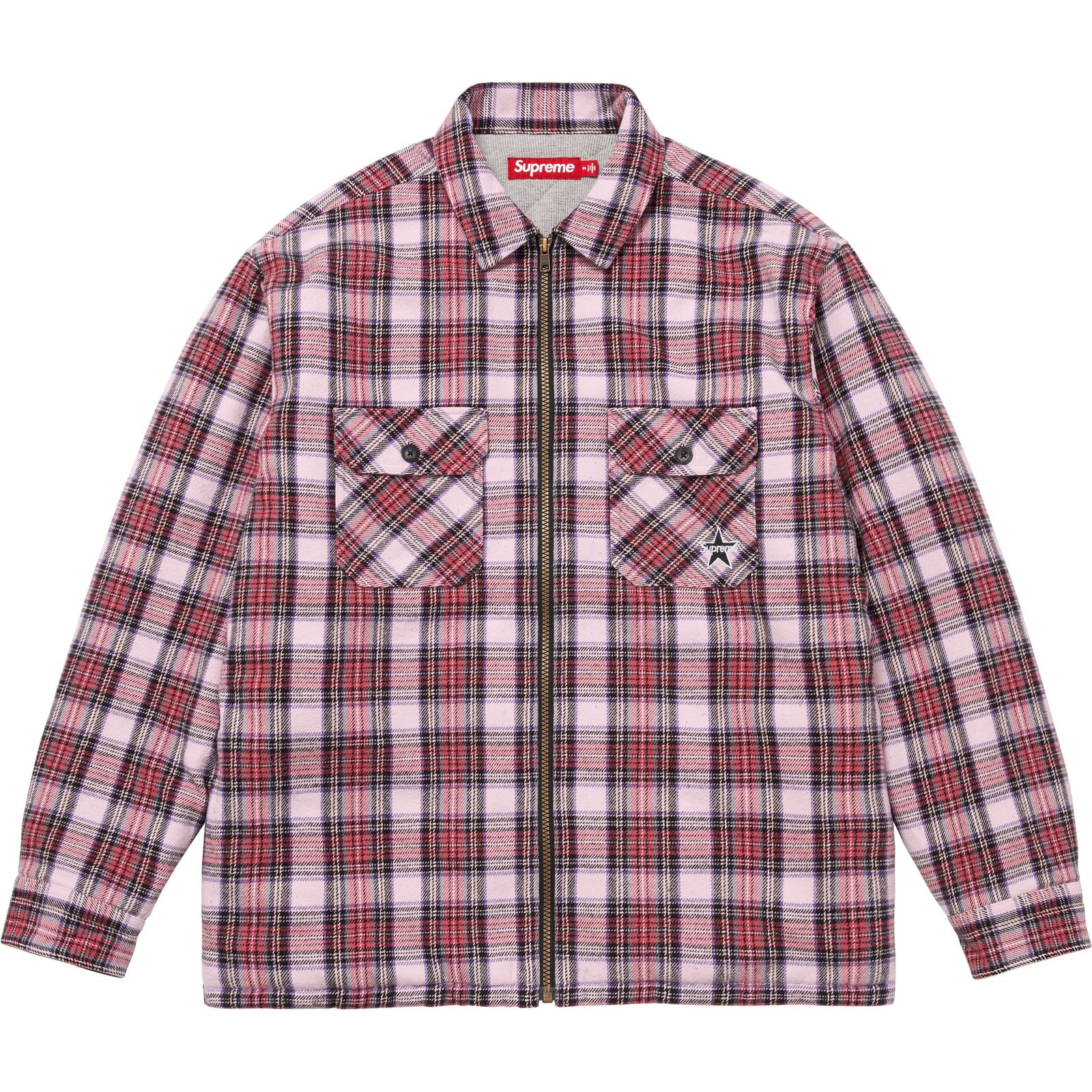 Thermal Lined Zip Up Flannel Shirt
