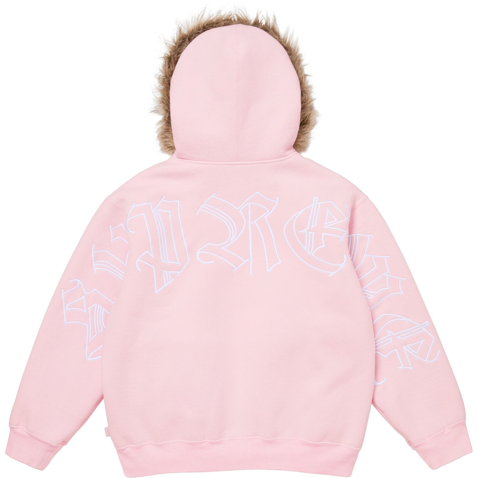 Faux Fur Zip Up Hooded Sweatshirt