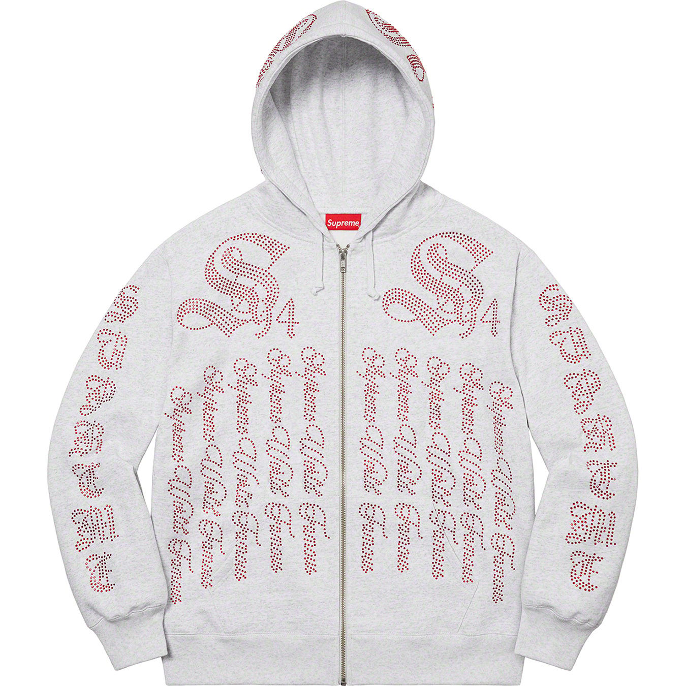 Rhinestone Zip Up Hooded Sweatshirt