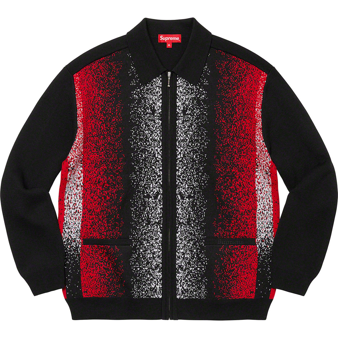 Gradient Stripe Zip Up Cardigan