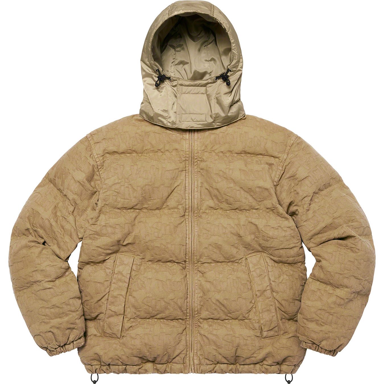 Fat Tip Jacquard Denim Puffer Jacket
