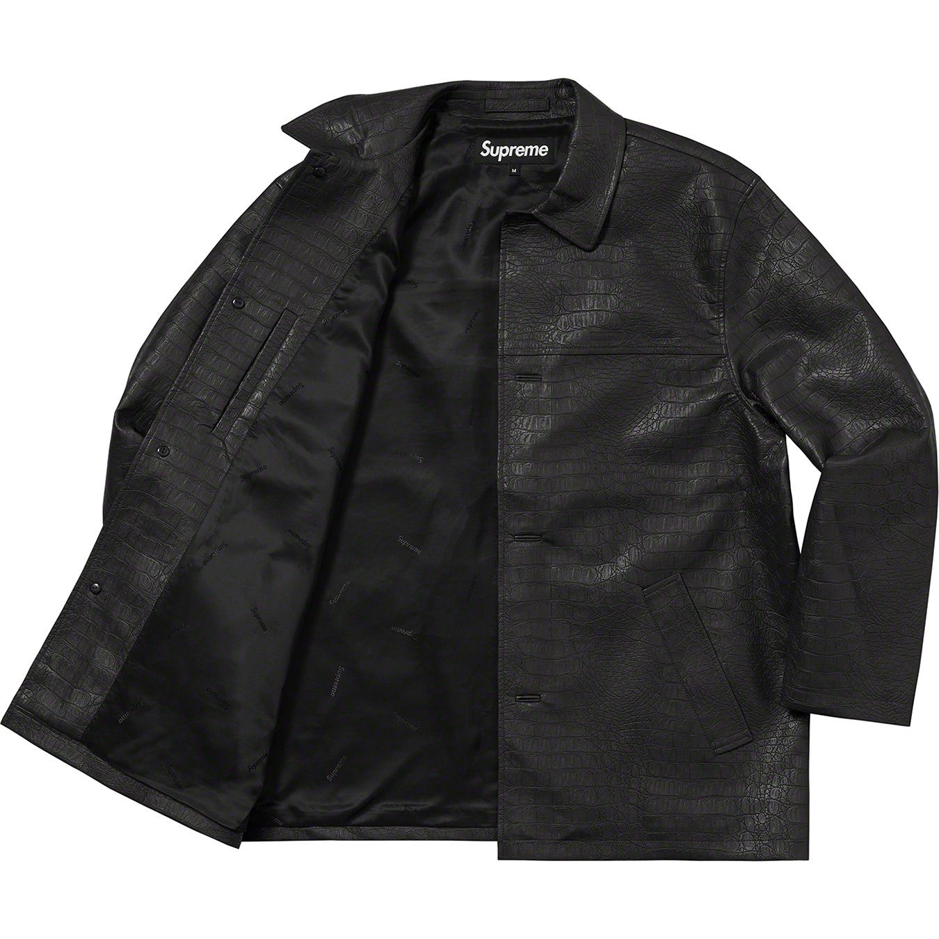 Faux Croc Car Coat