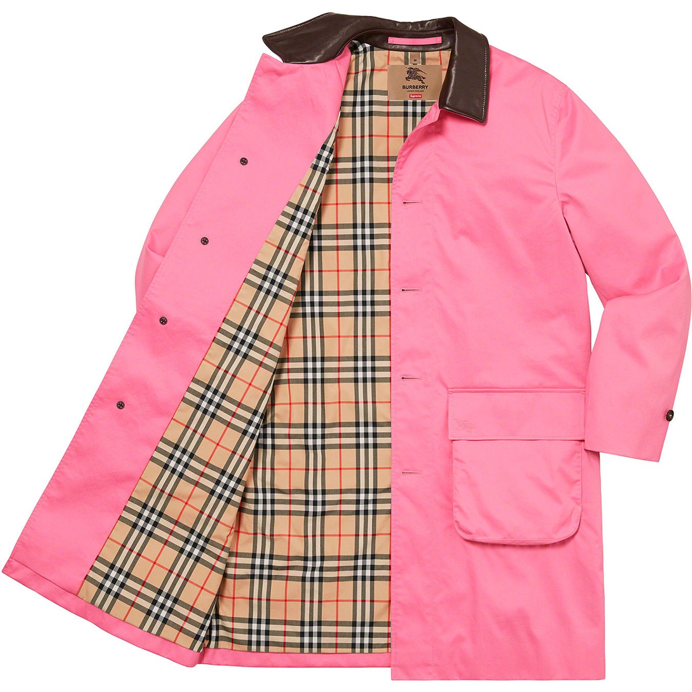Supreme®/Burberry® Leather Collar Trench